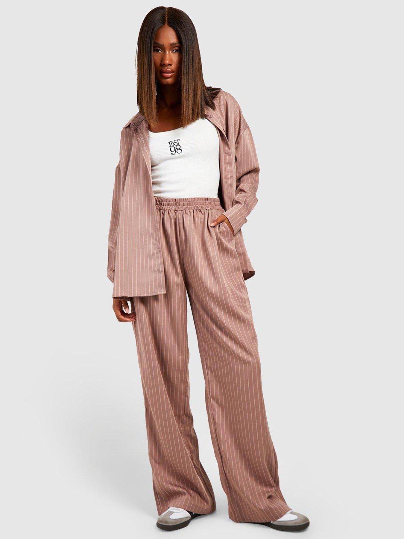 Blush pink 2024 wide leg trousers