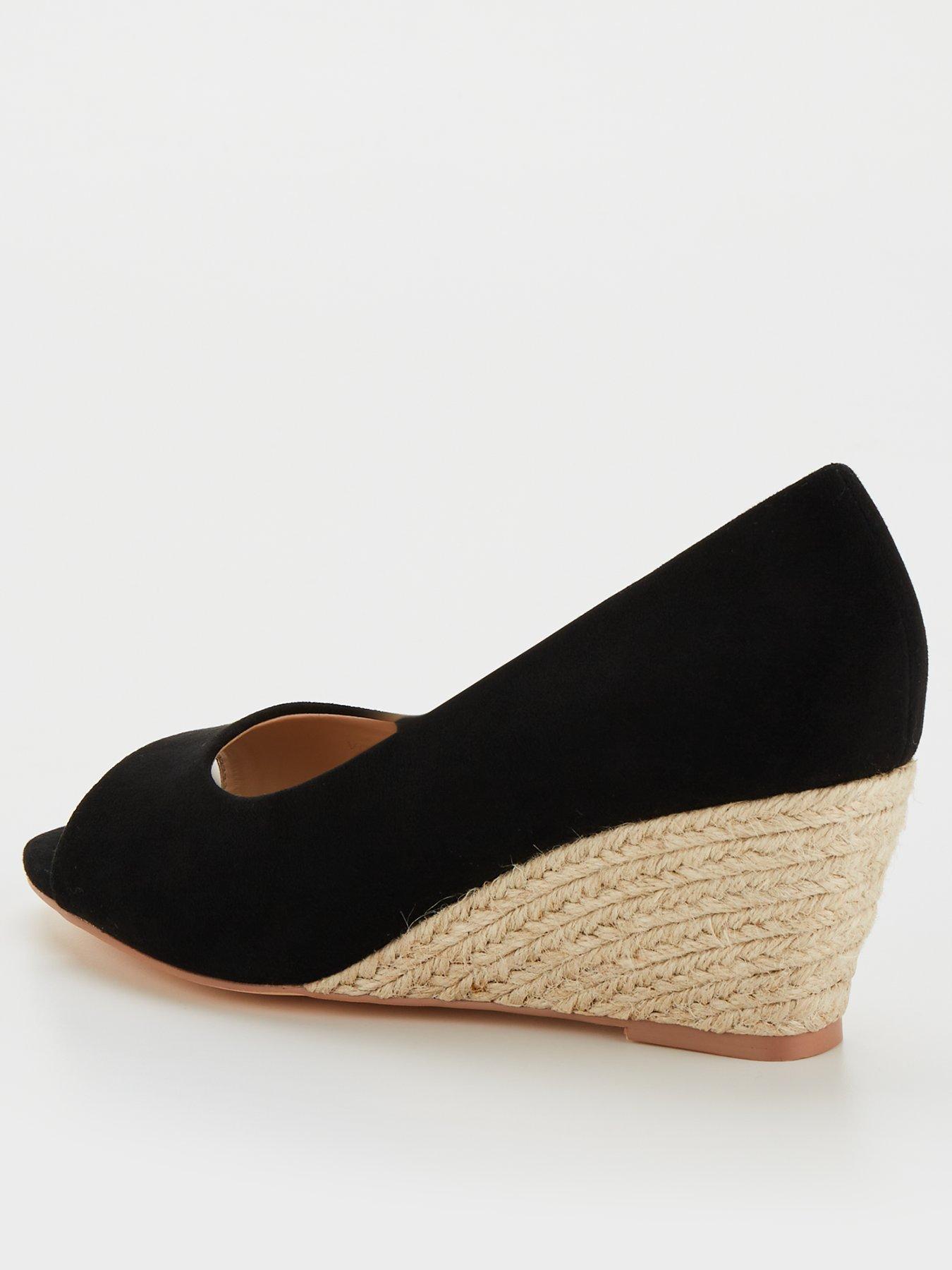 Wide width best sale peep toe wedge