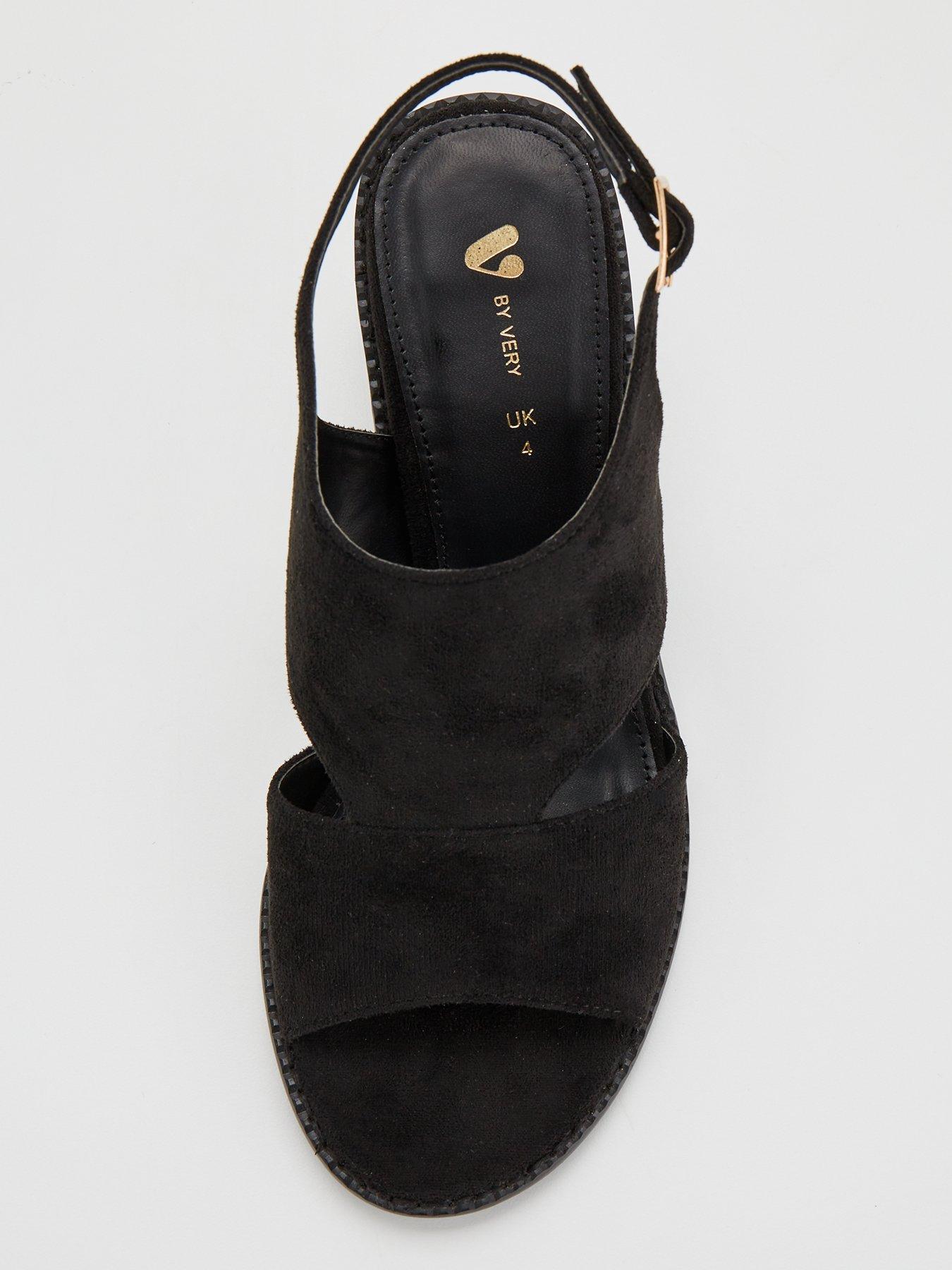 V by Very Block Heeled Sandal Black Very.co.uk