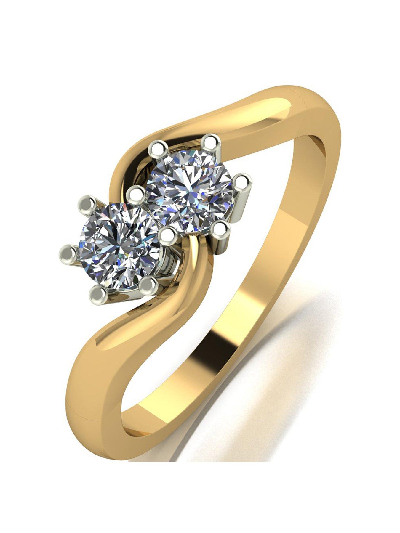 Two stone hot sale gold ring