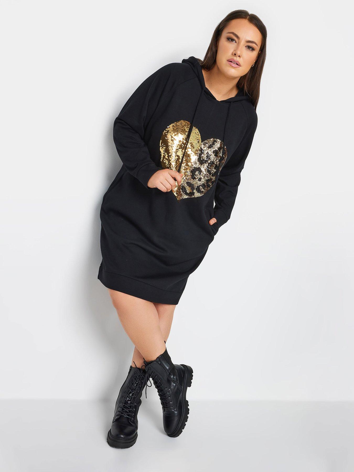 Sequin store hoodie dress