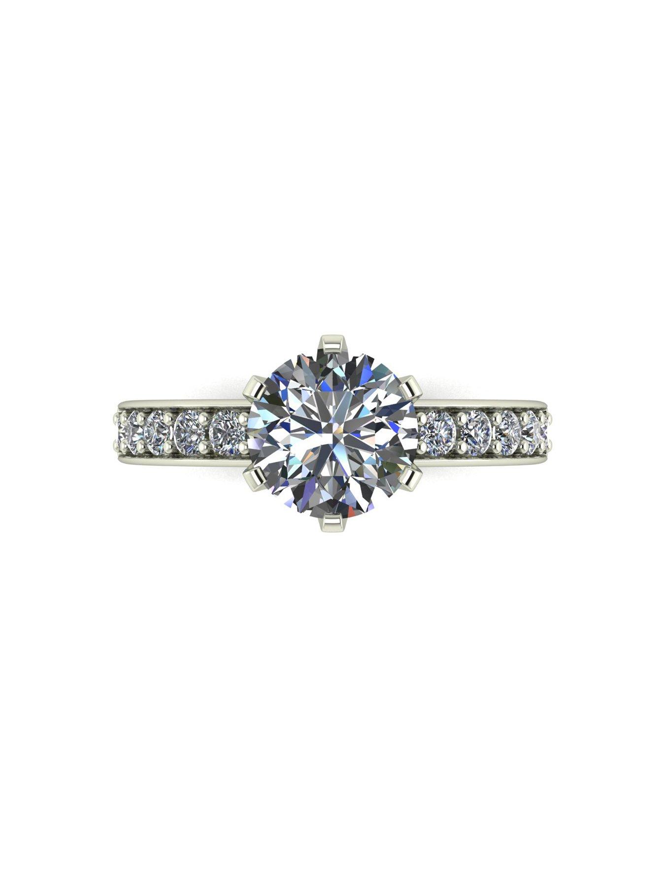 Image 2 of 6 of Moissanite Lady Lynsey 9ct Gold 2ct Total Crown Setting Moissanite Solitaire Ring