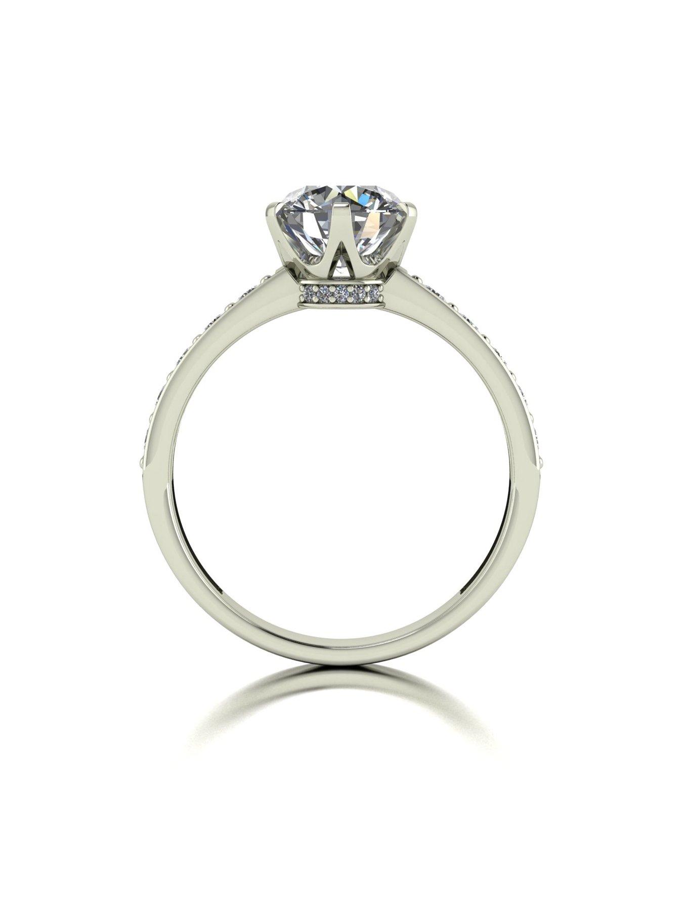 Image 5 of 6 of Moissanite Lady Lynsey 9ct Gold 2ct Total Crown Setting Moissanite Solitaire Ring