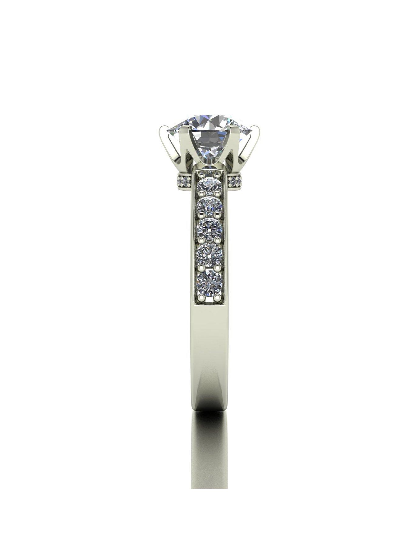 Image 6 of 6 of Moissanite Lady Lynsey 9ct Gold 2ct Total Crown Setting Moissanite Solitaire Ring