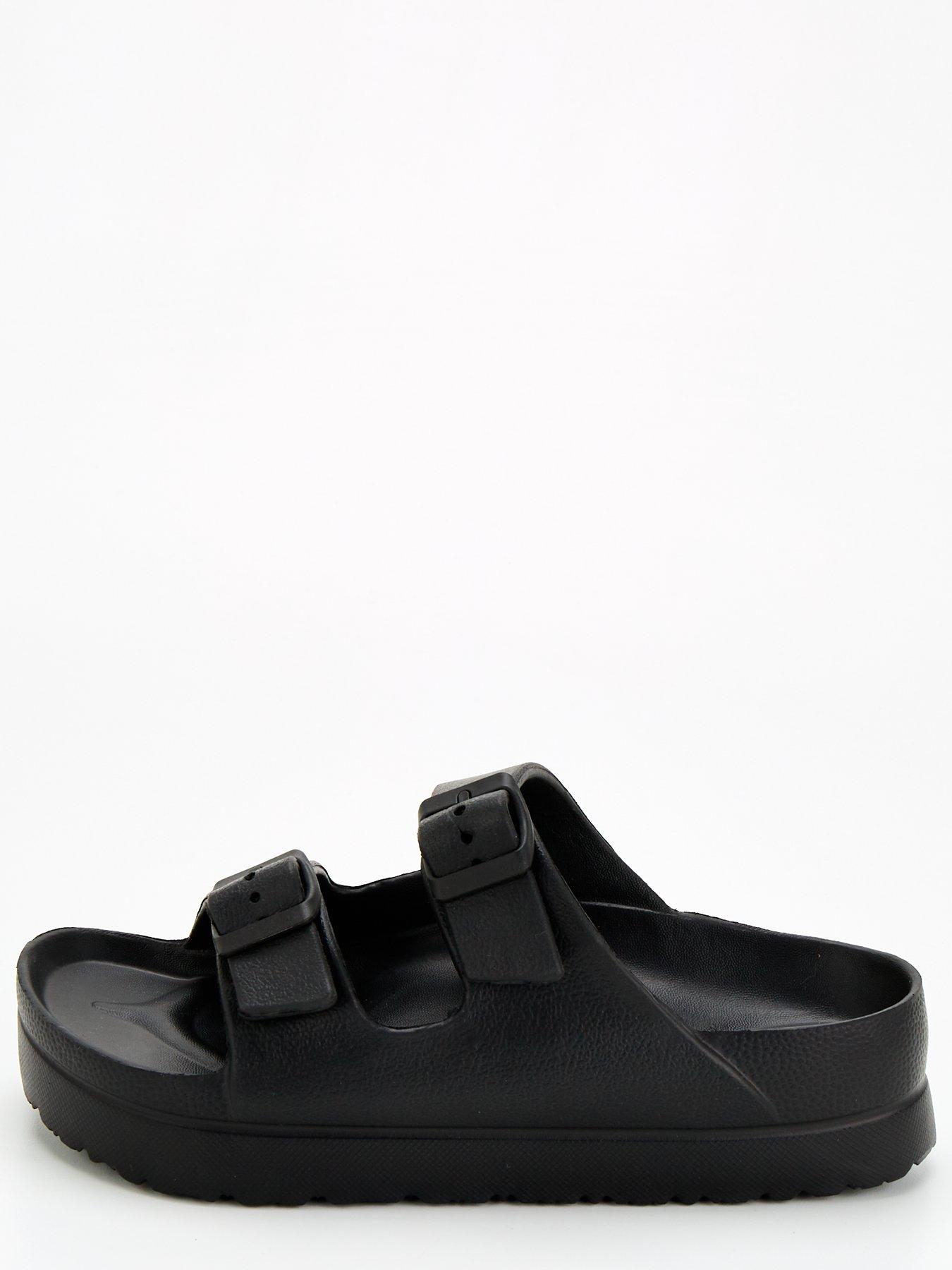 Image 2 of 6 of Everyday Twin Strap Buckle Slider Sandal - Black