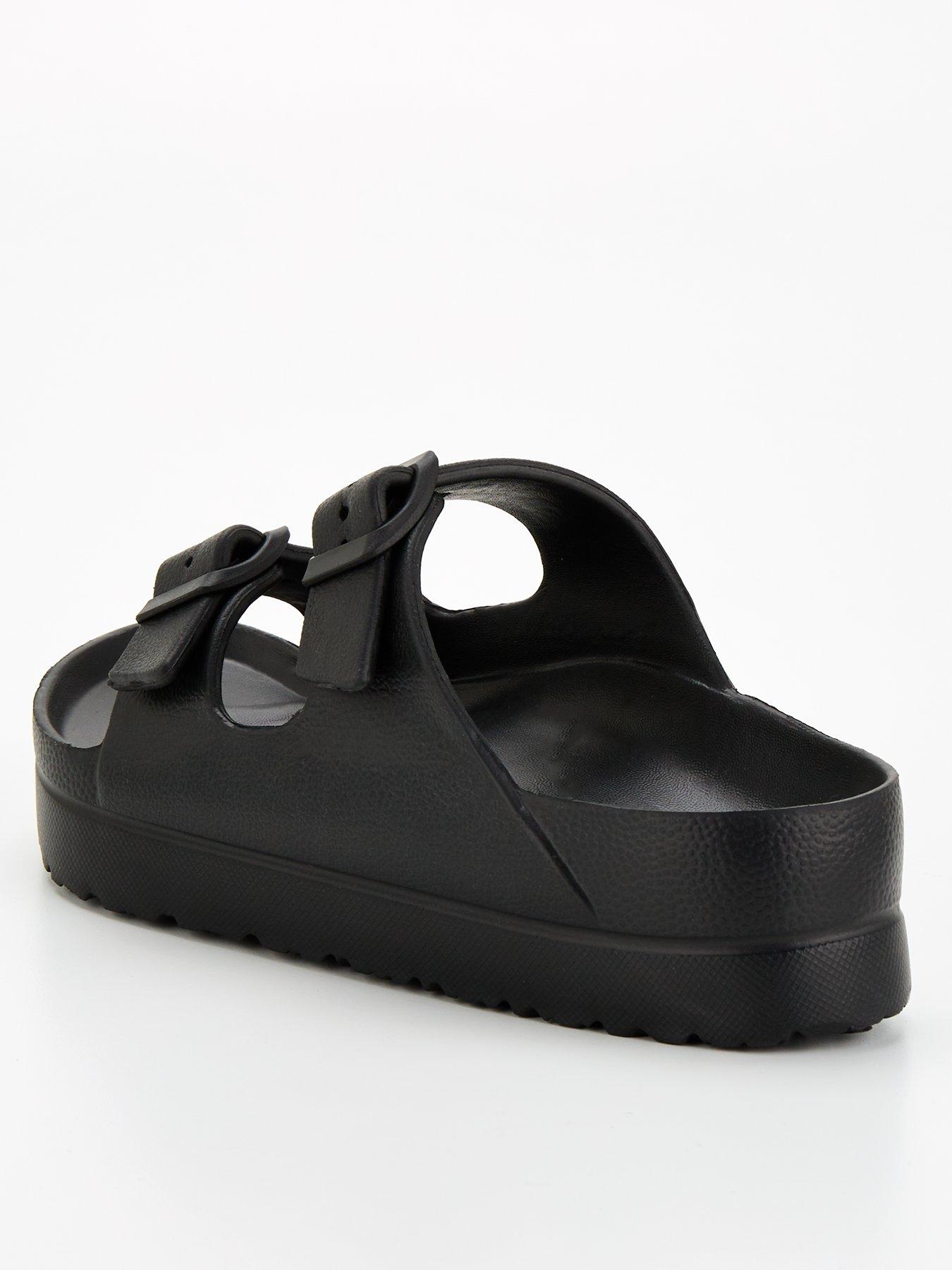 Image 3 of 6 of Everyday Twin Strap Buckle Slider Sandal - Black