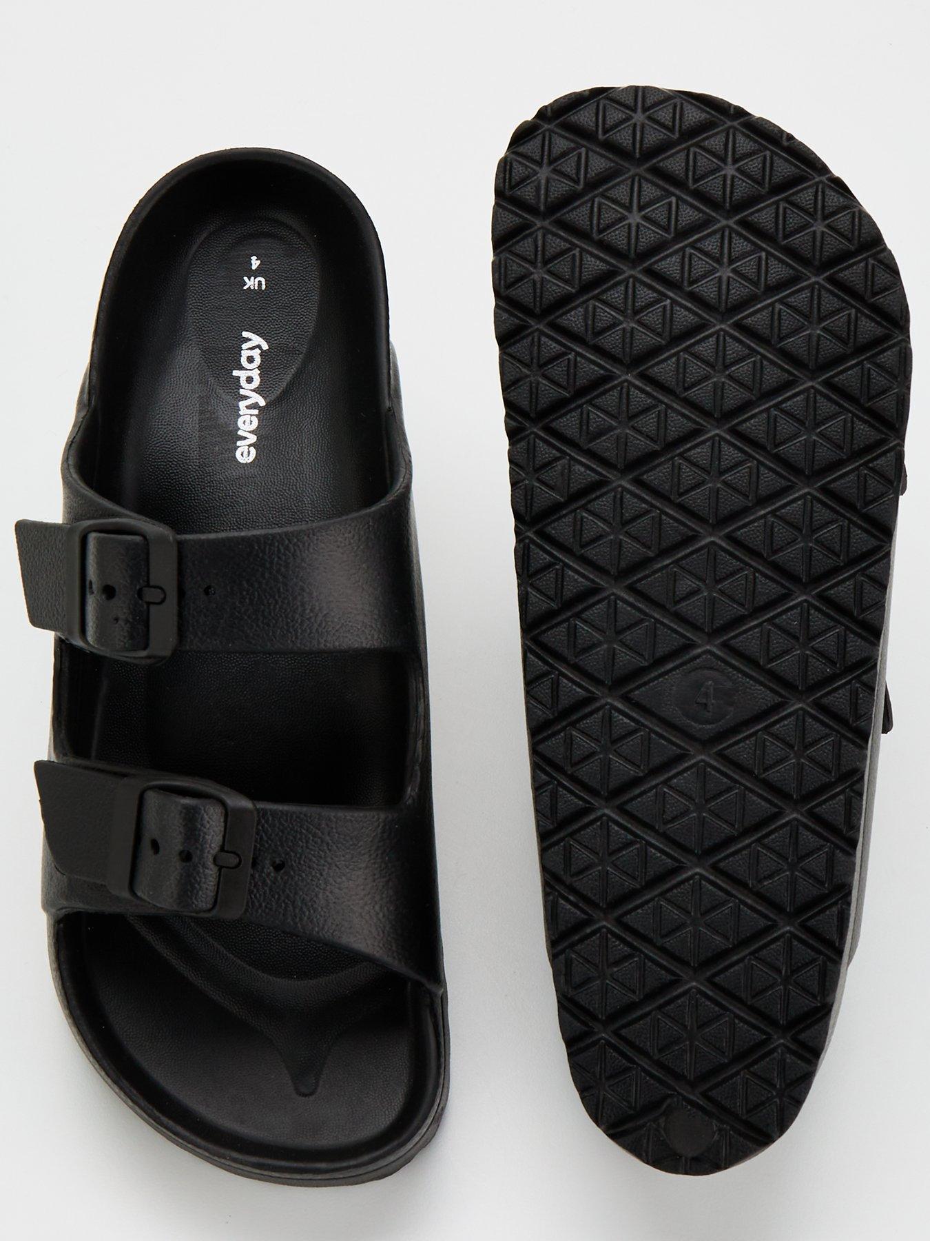 Image 5 of 6 of Everyday Twin Strap Buckle Slider Sandal - Black