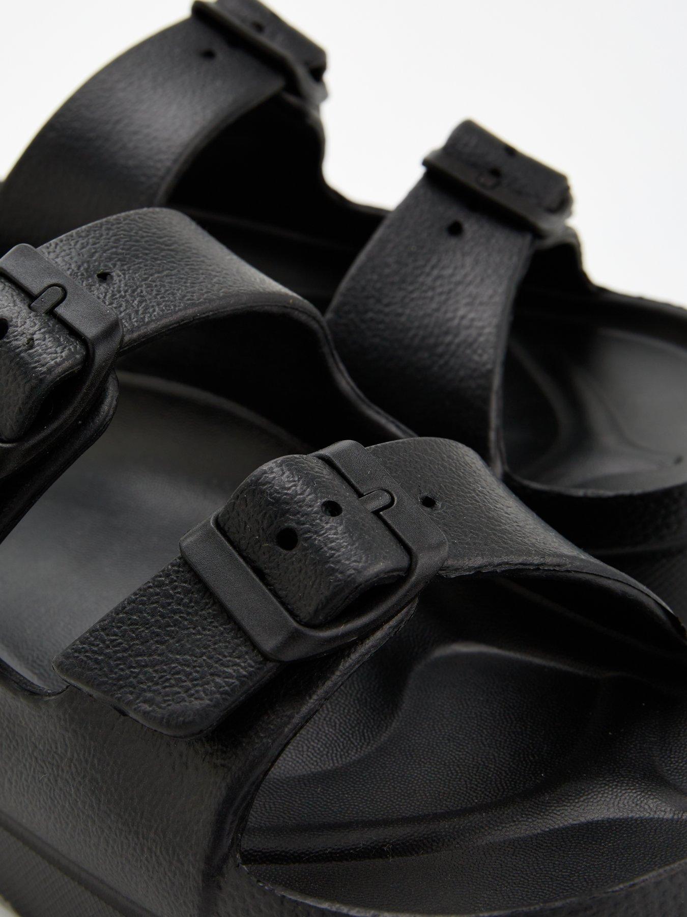 Image 6 of 6 of Everyday Twin Strap Buckle Slider Sandal - Black