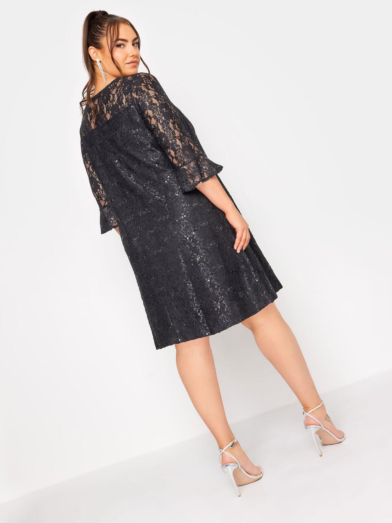 Black lace shop swing dress