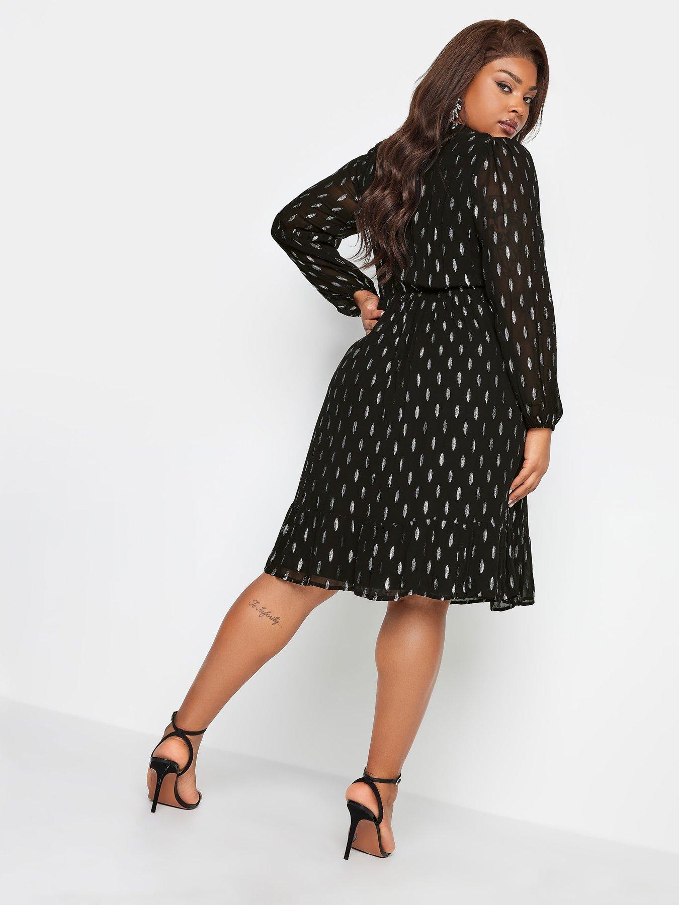 Black spot cheap wrap dress