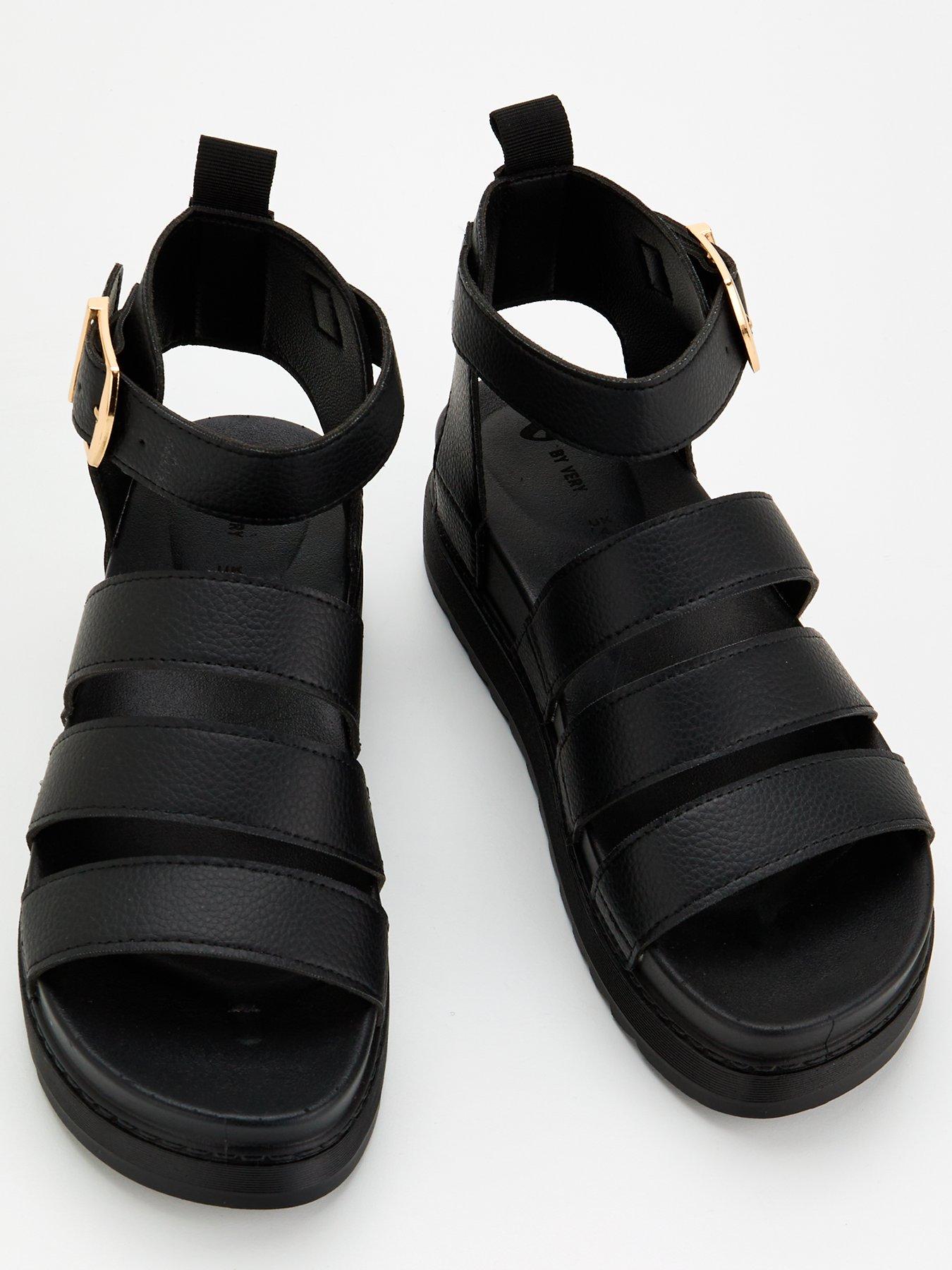 Chunky Flatform Sandal Black