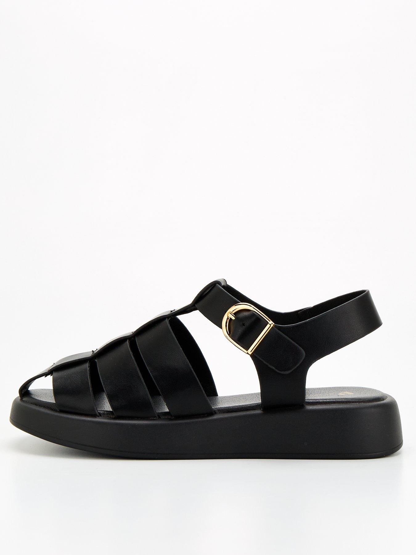 Flatform Fishermans Sandal Black