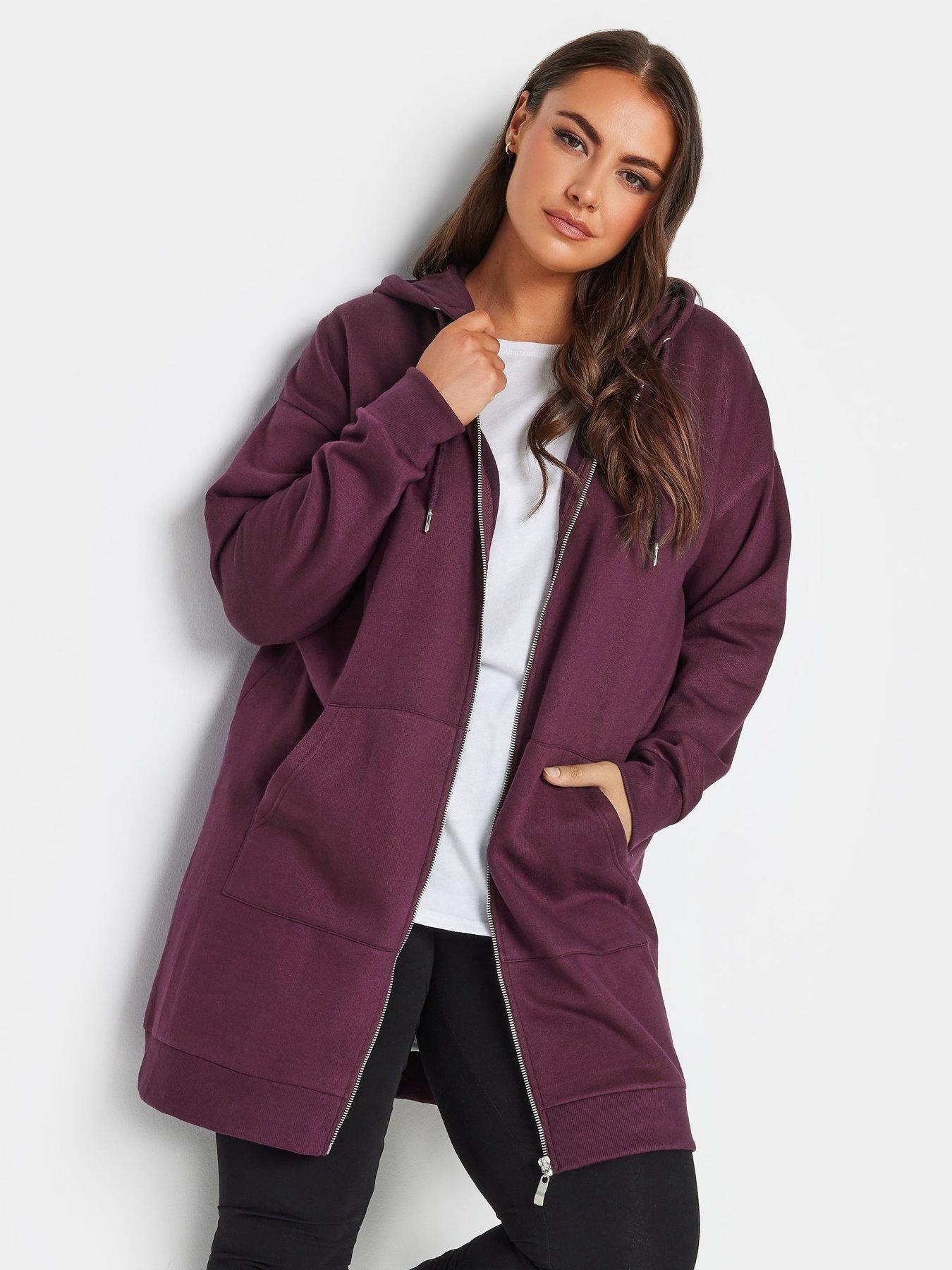 Longline zip through hoodie on sale womens