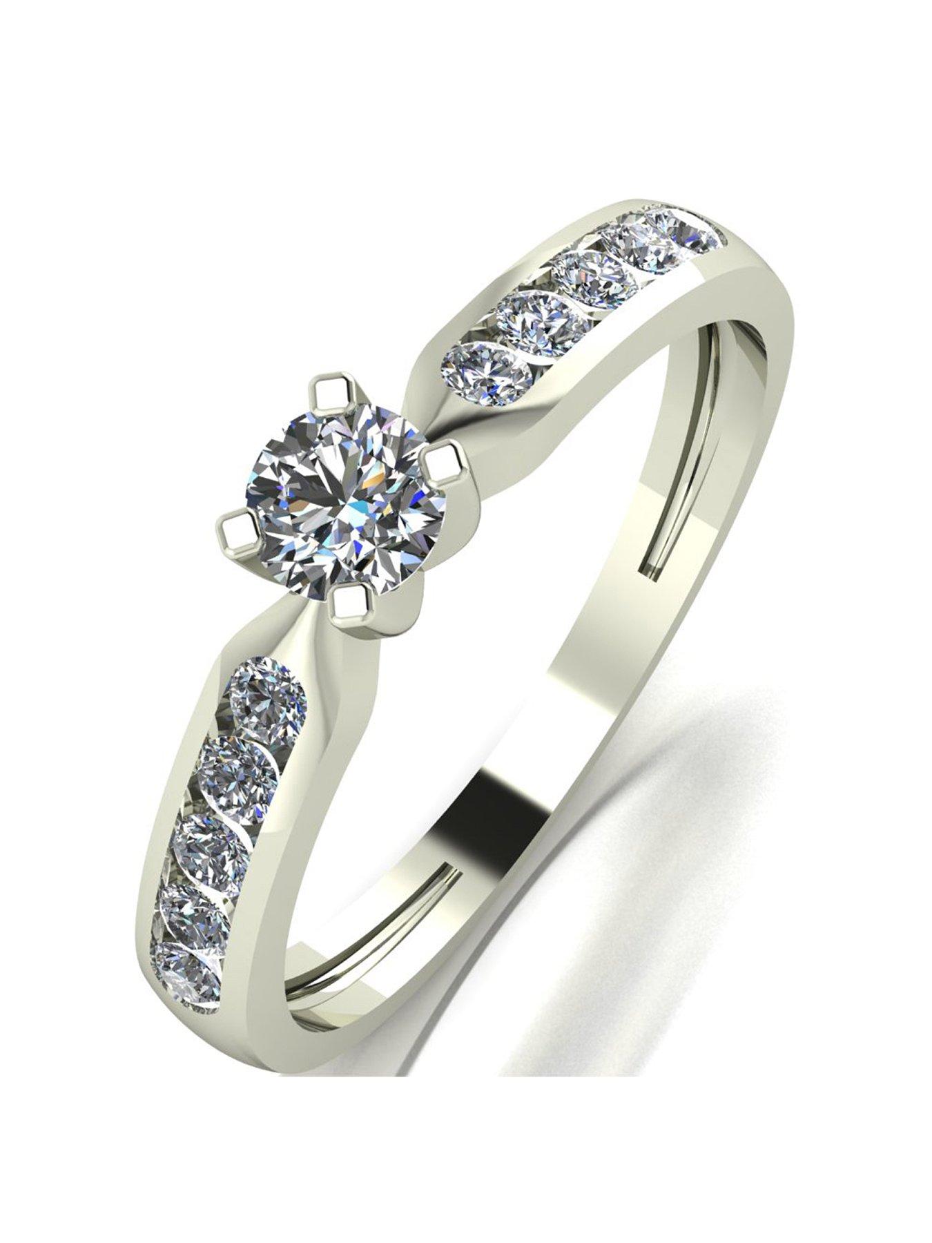 9ct Gold Ring 2ct Moissanite Solitaire Diamond Unique Engagement Ring