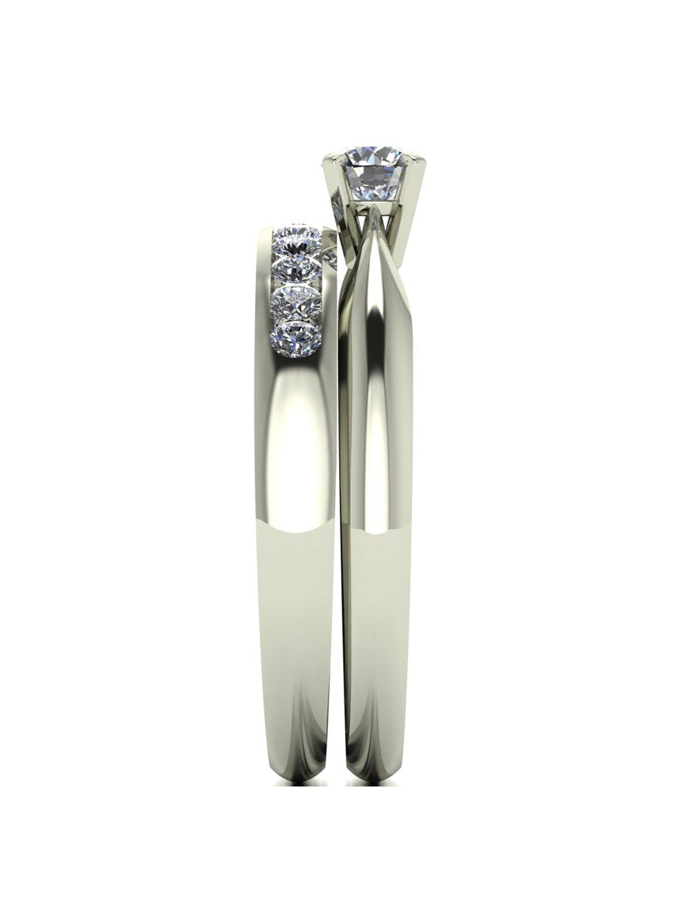 Image 3 of 6 of Moissanite 9ct Gold 0.50ct Total Moissanite Ring Set
