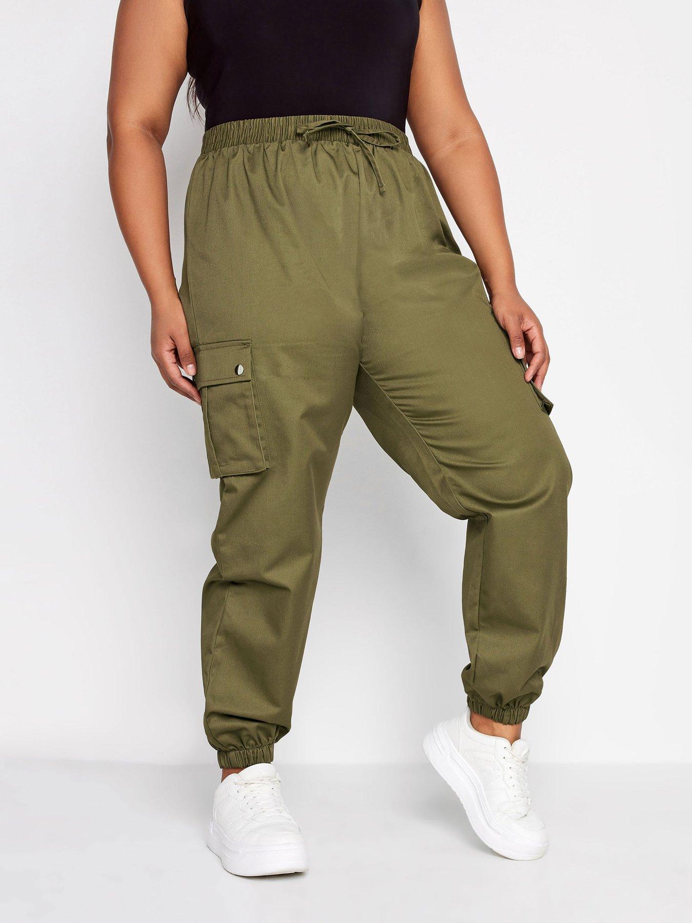 Yours Cuffed Woven Cargo Khaki