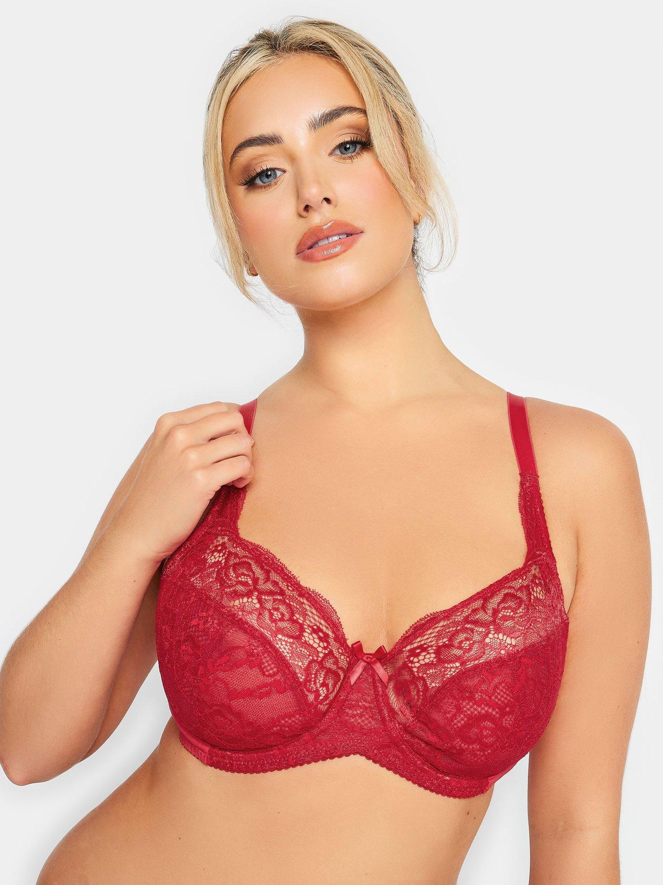 Sexy Lace Floral Push Up Bra Set For Women Solid Cup, Sizes 40F