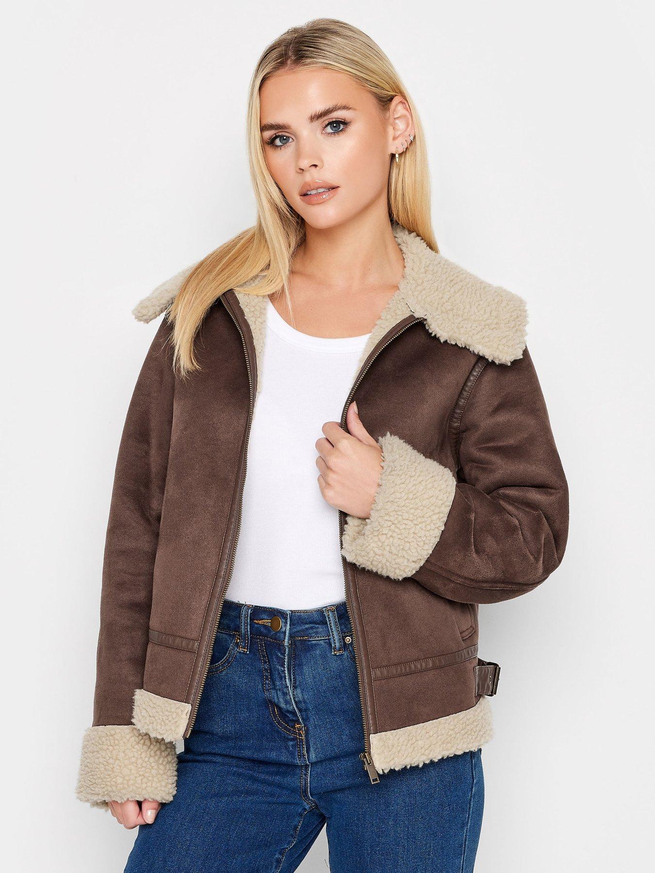 Petite on sale aviator coat