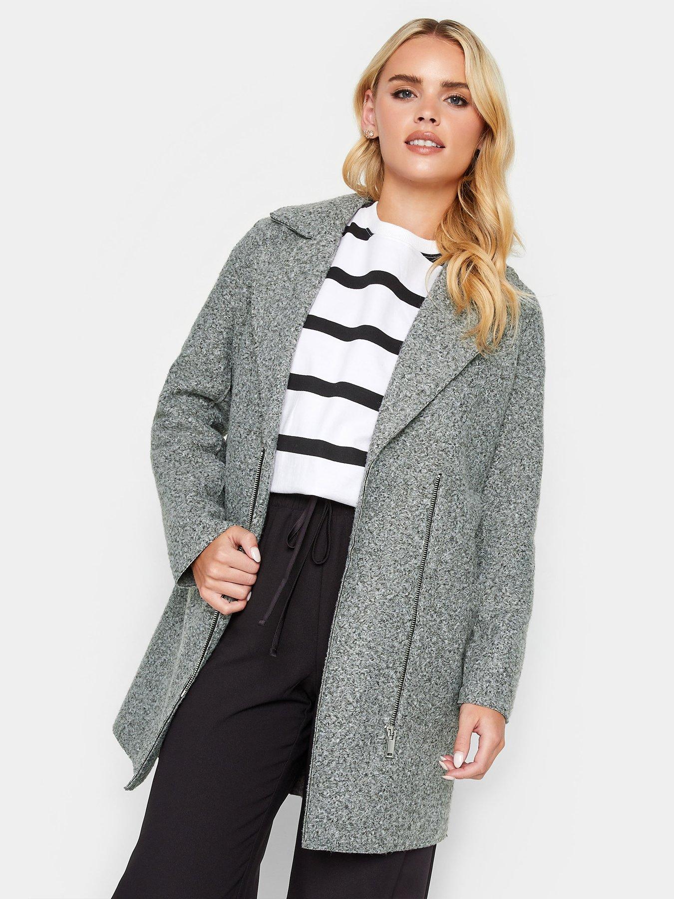 Grey coat womens on sale petite