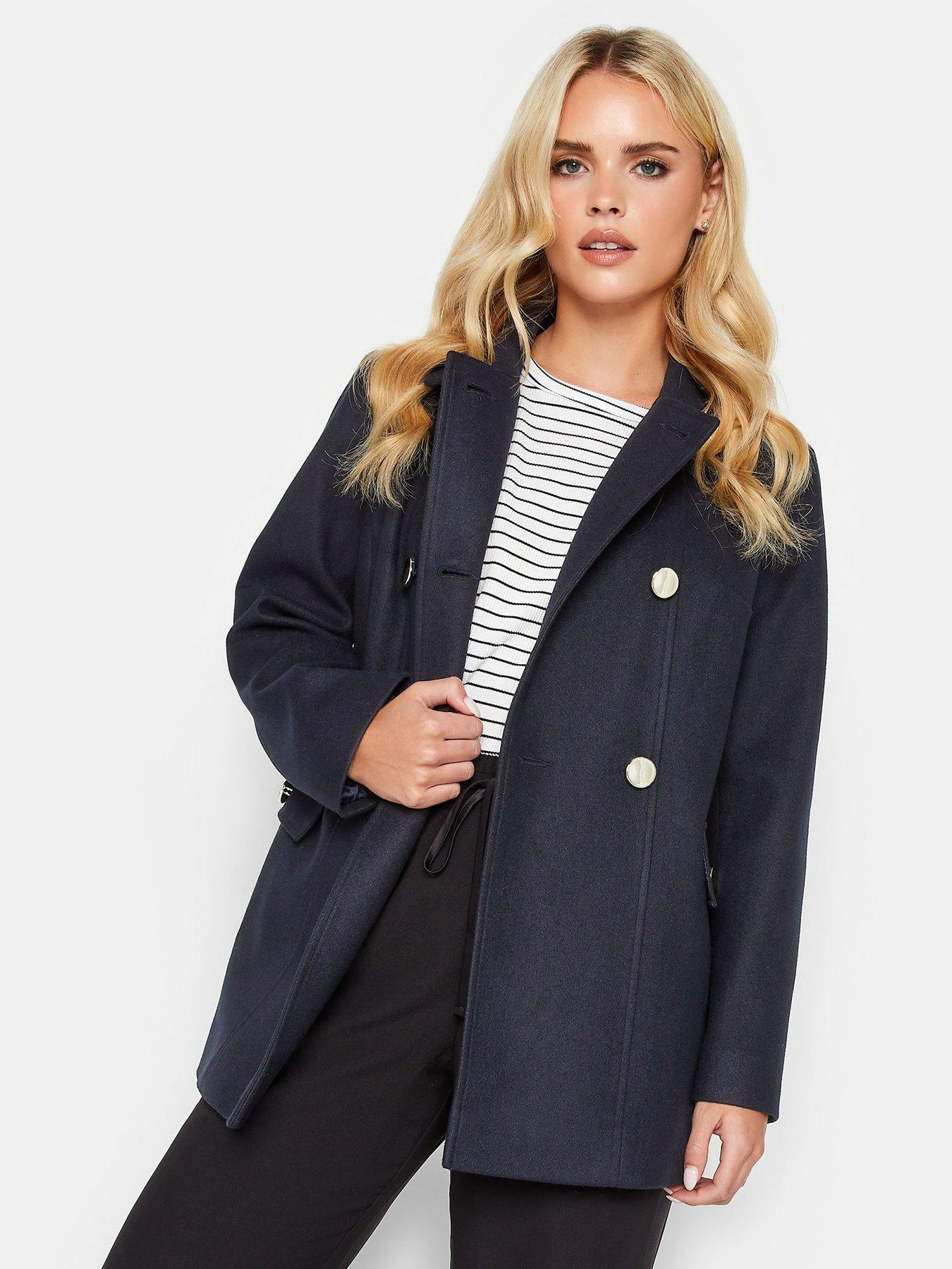 Navy wool coat on sale petite