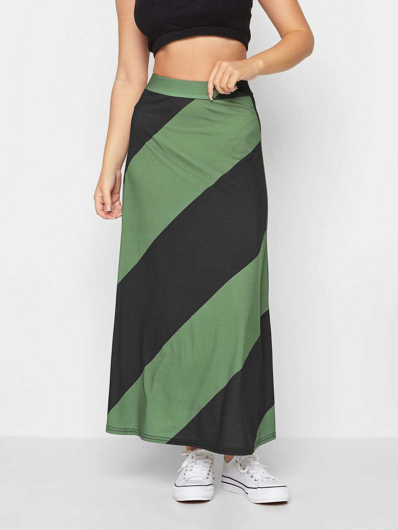 Long green maxi skirt uk sale