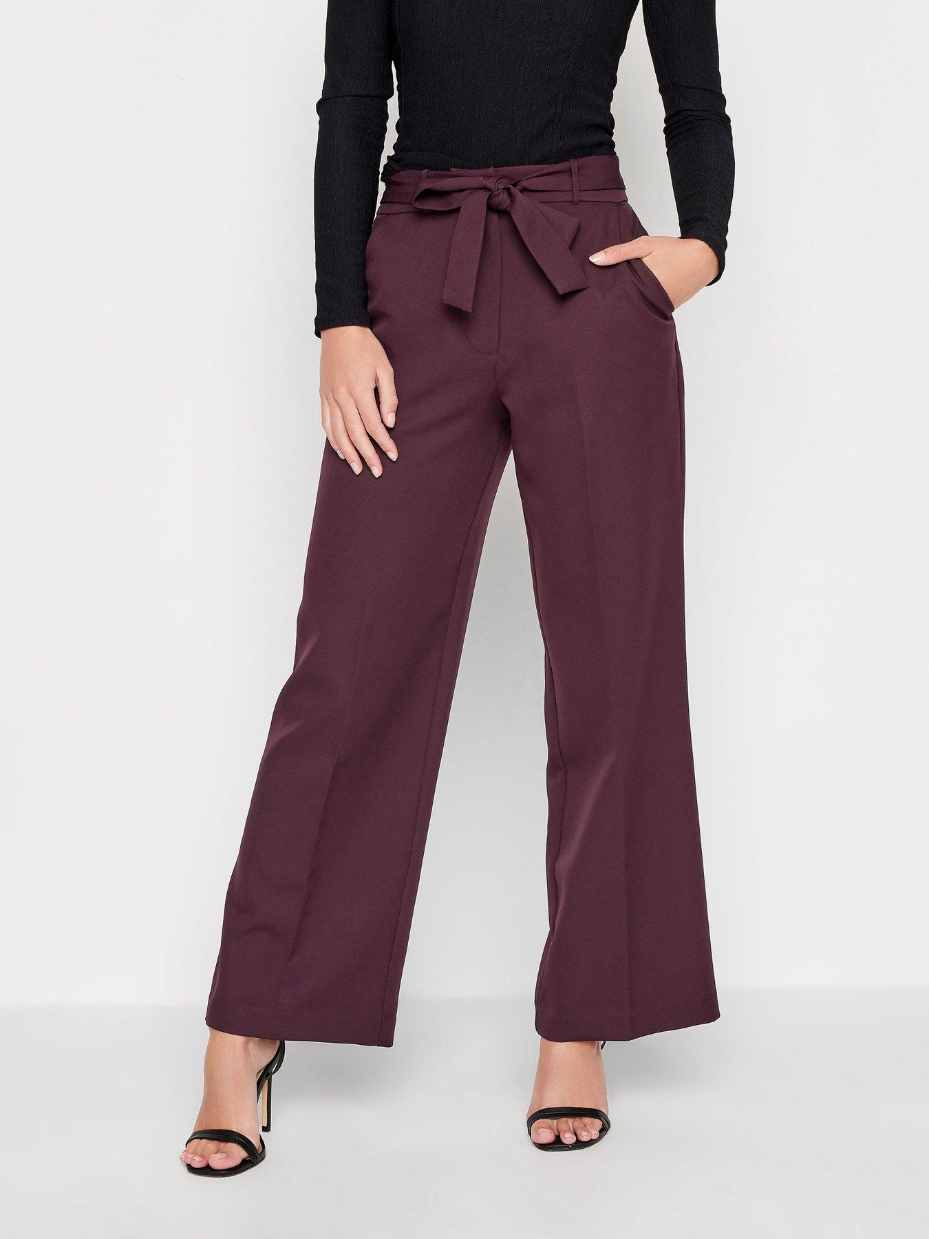 Burgundy Leather Trousers | ShopStyle UK