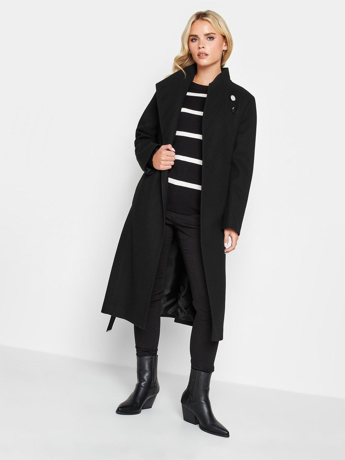 Petite black cheap wool coat