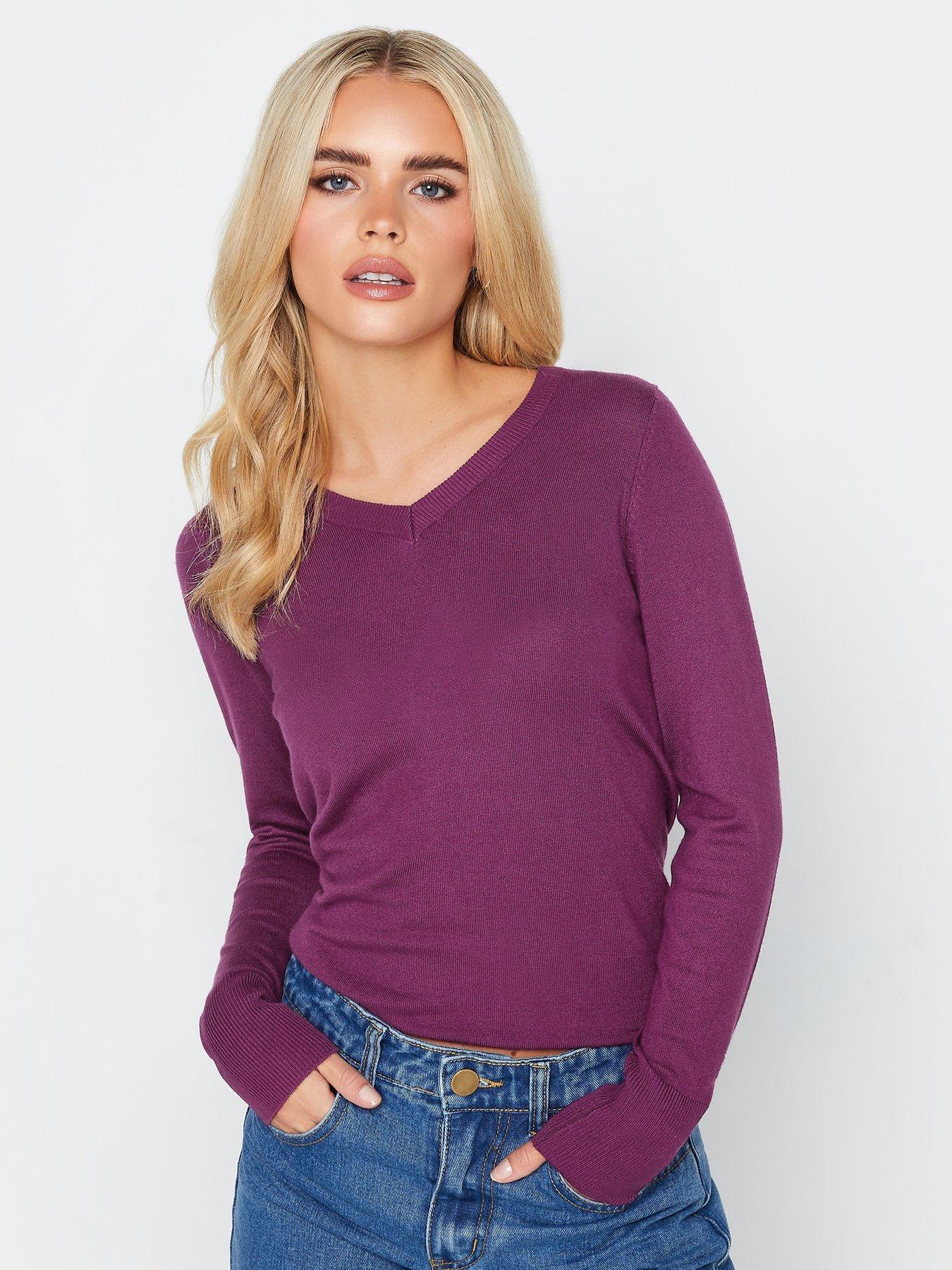 Petite v hotsell neck jumper