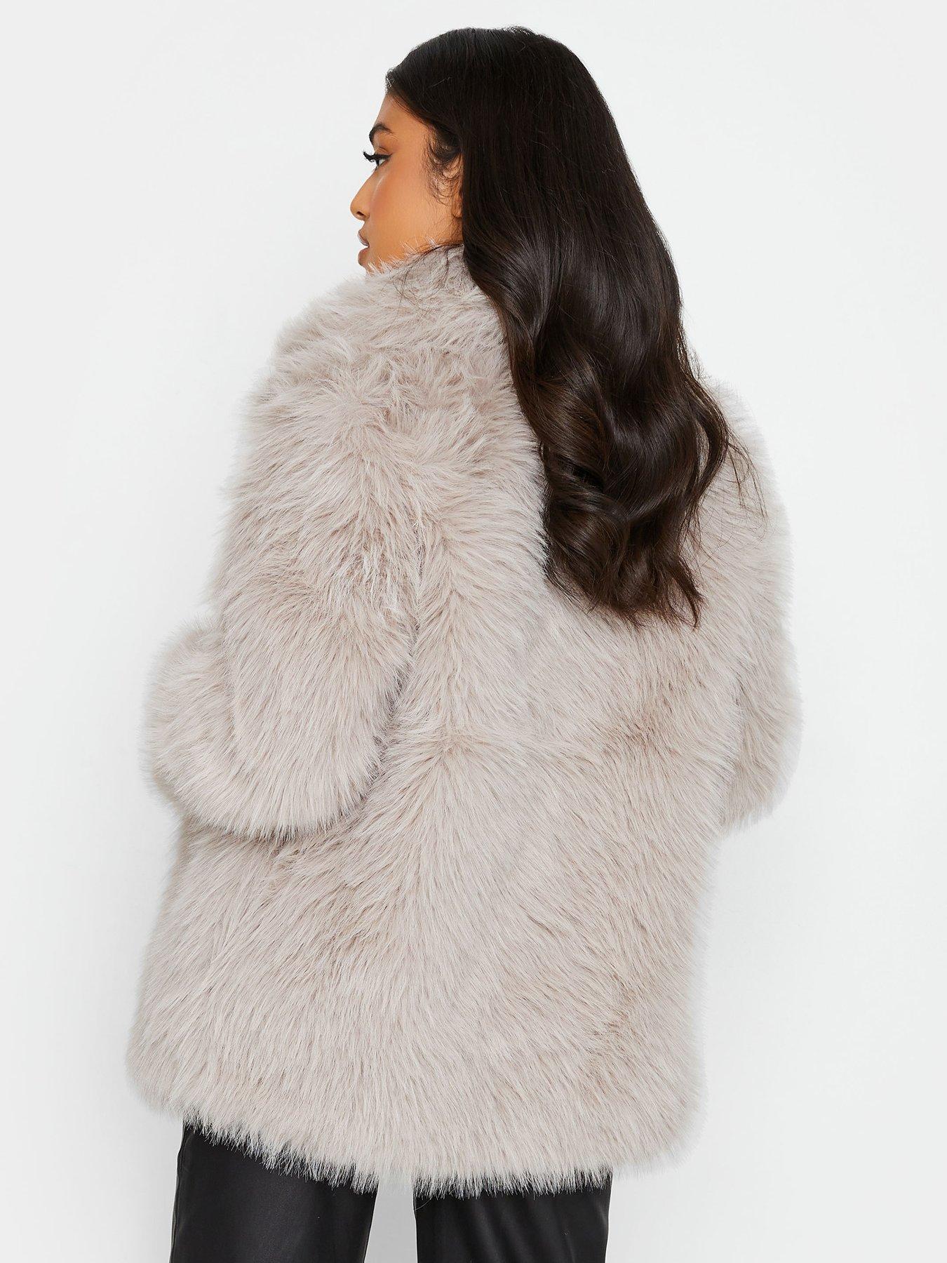 Long faux fur clearance jacket