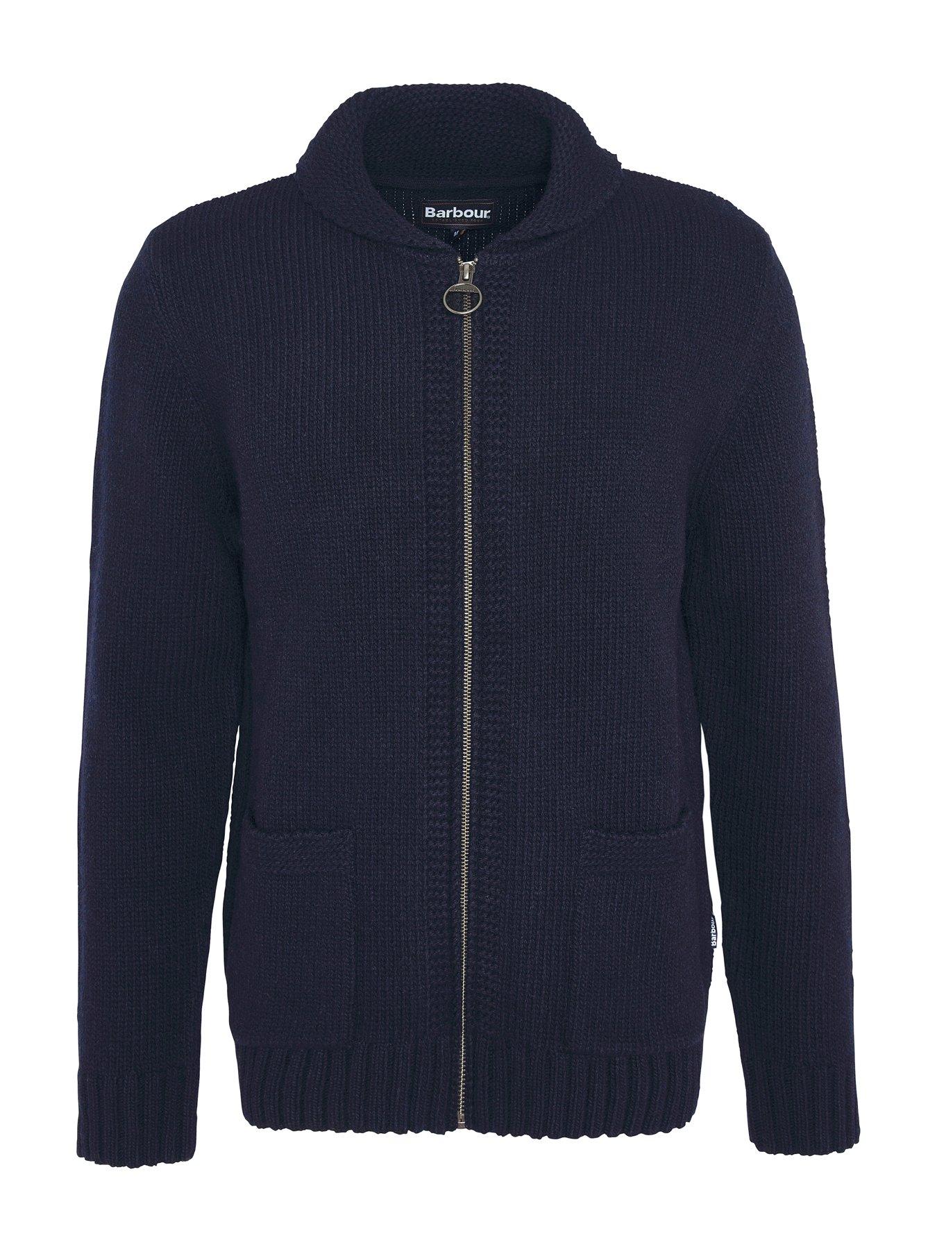 Felton Knit Zip Through Cardigan Navy