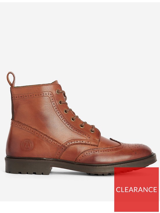 front image of barbour-west-leather-brogue-boots-brown