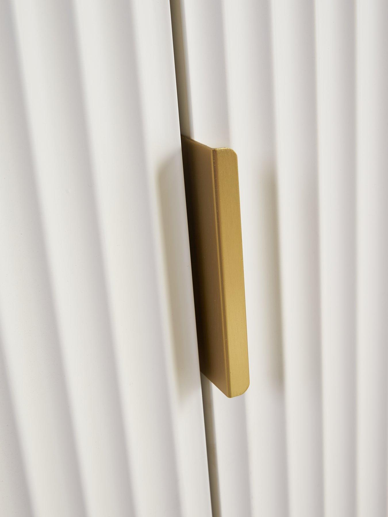 Image 4 of 5 of The Very Collection Cora 2 Drawer Bedside Chest - Ivory/Brass