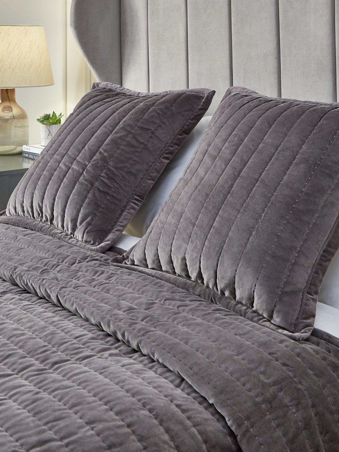 Very Home Cotton Velvet Stitch Embroidered Pillowsham Pair