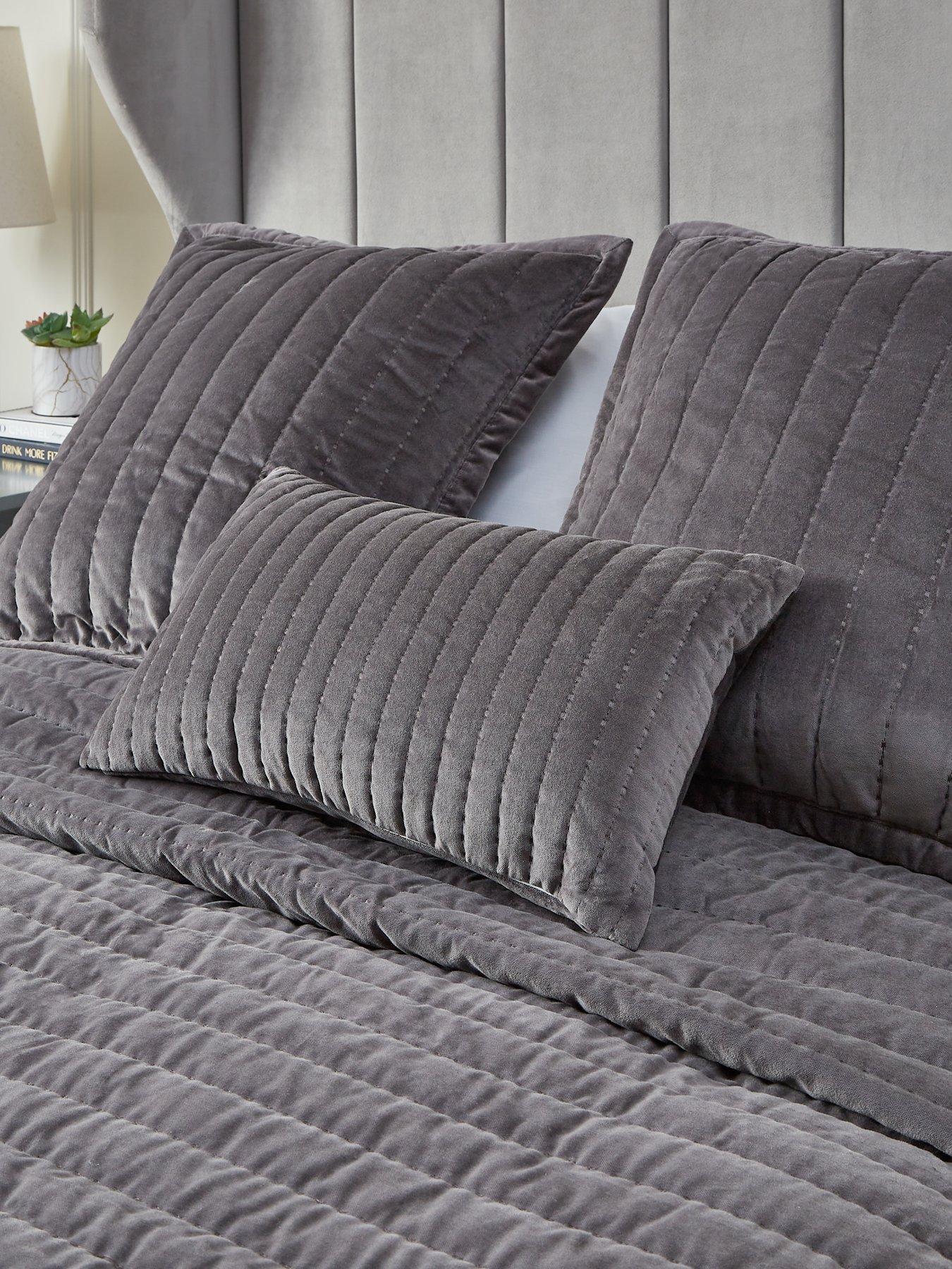undefined Cotton Velvet Stitch Embroidered Bolster Pillow
