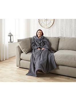 Product photograph of Very Home Wearable Blanket - Charcoal from very.co.uk