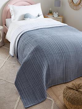 Product photograph of Very Home Quilted Stripe Bedspread Throw from very.co.uk