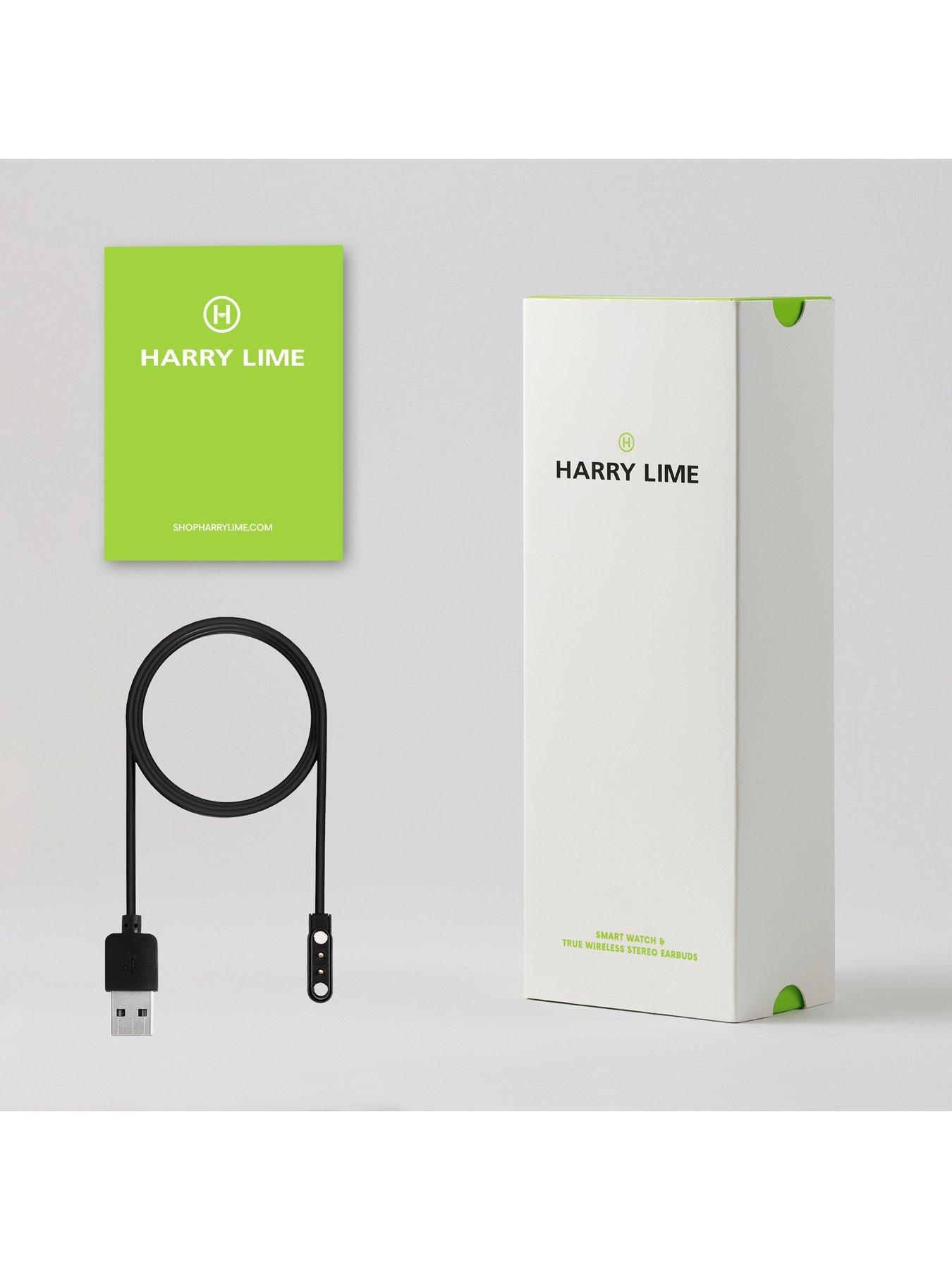 Image 6 of 6 of Harry Lime Series 27 Grey Silicone Strap Smart Watch With Grey True Wireless Earphone In Charging Case
