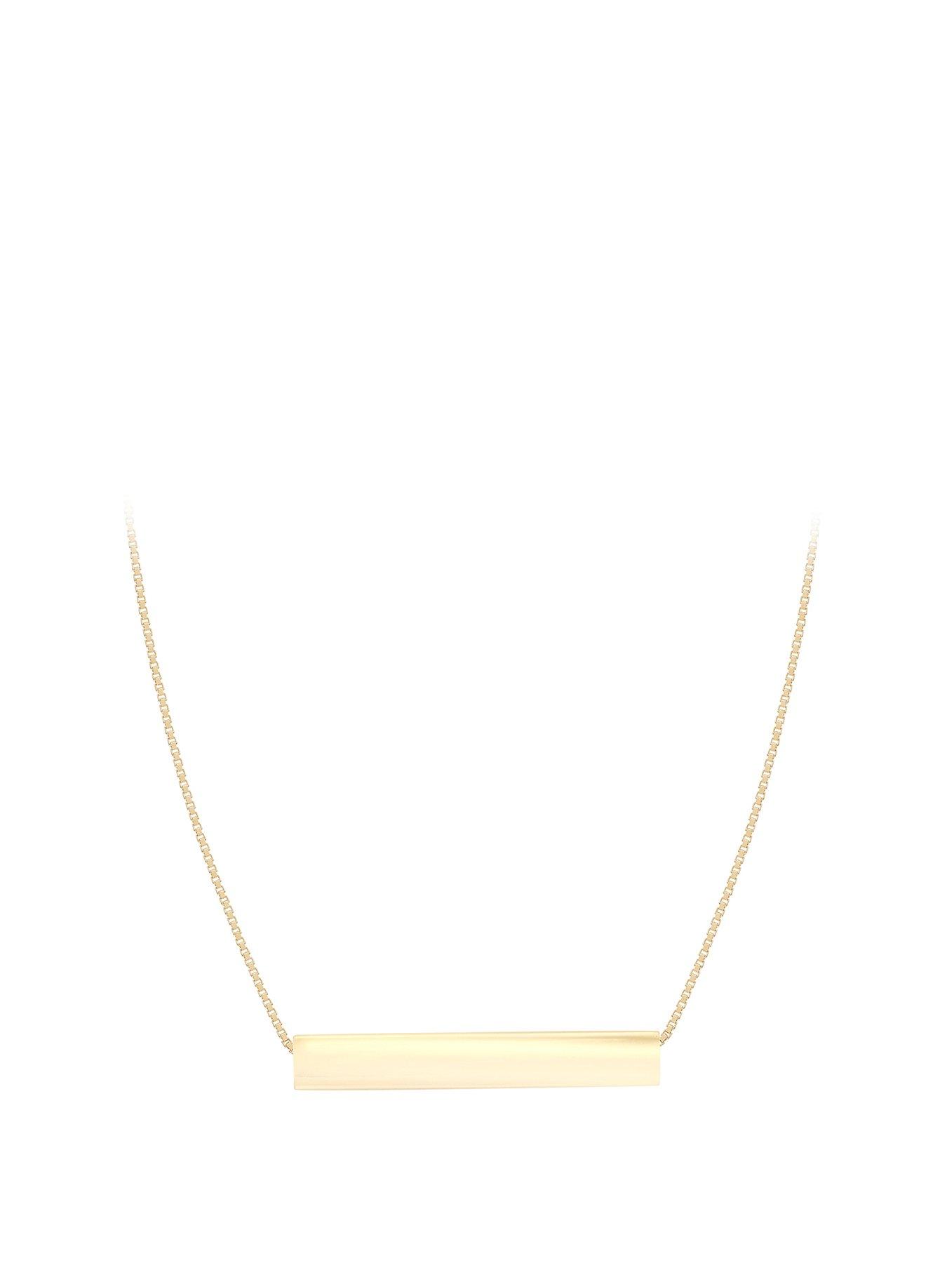 Product photograph of Love Gold 9ct Gold Horizontal Bar Adjustable Necklace from very.co.uk