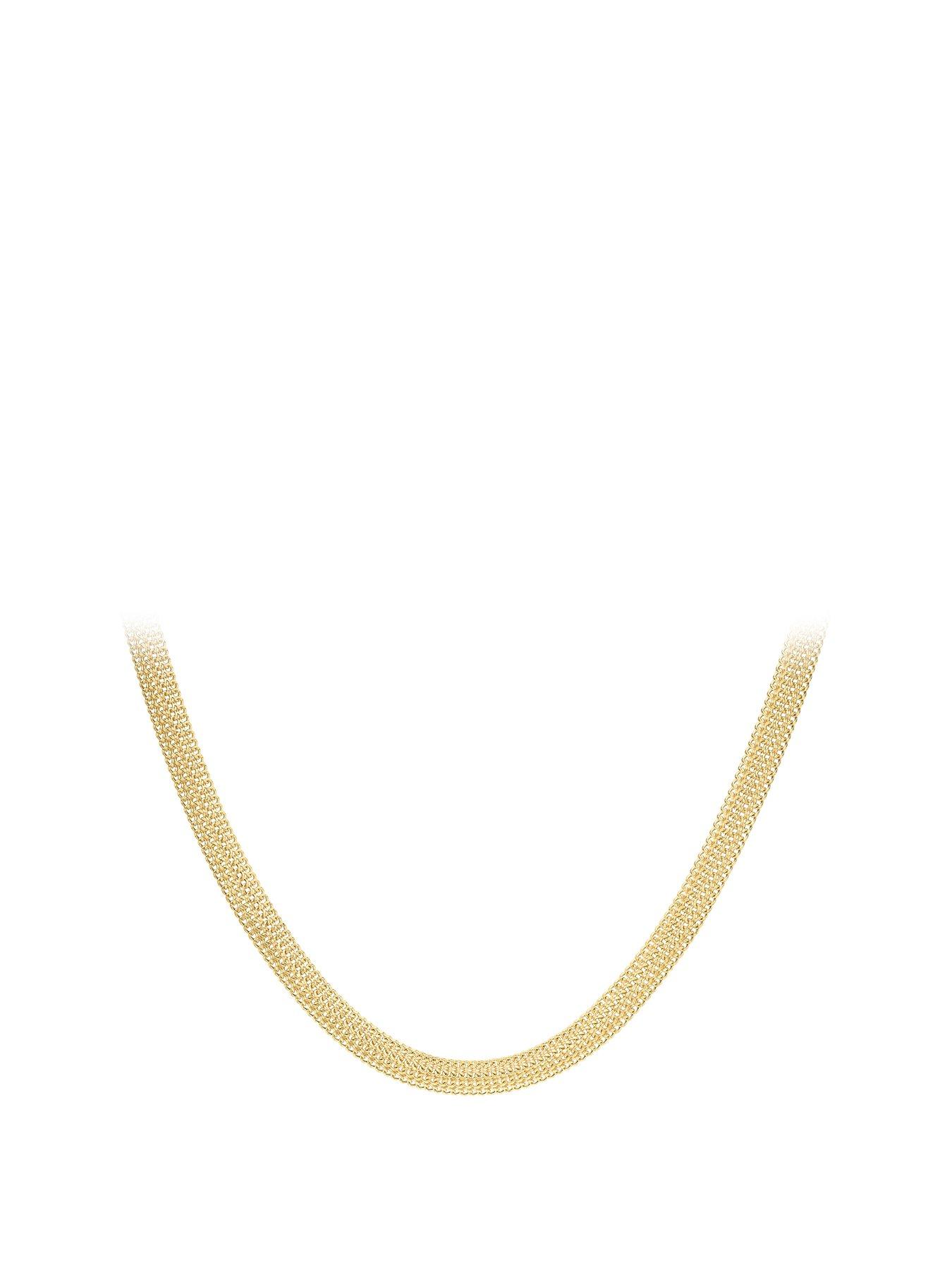 Product photograph of Love Gold 9ct Gold Diamond Cut Domed Curb Chain from very.co.uk