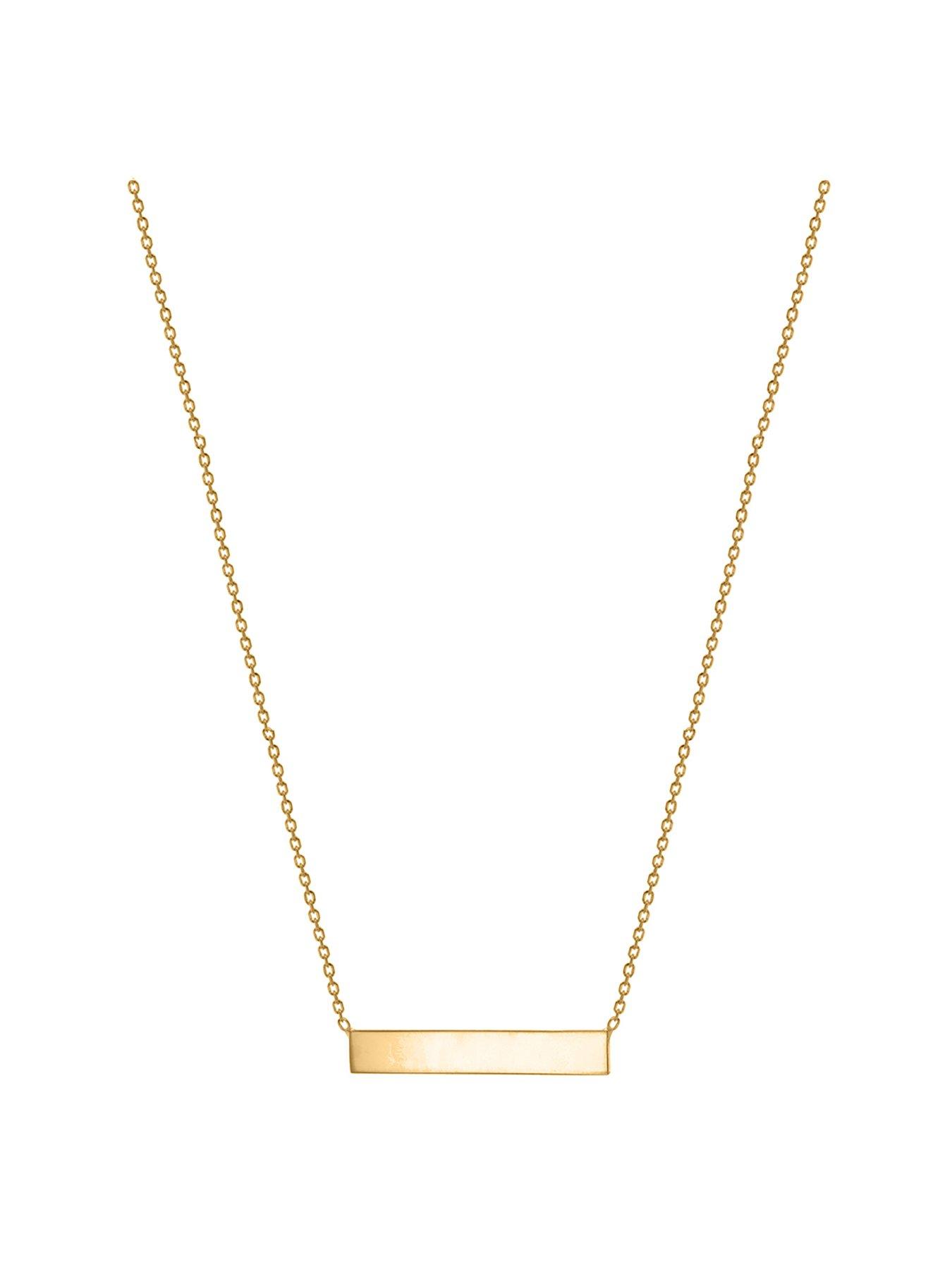 Product photograph of The Love Silver Collection Sterling Silver Yellow Gold Plated Horizontal-bar Necklace from very.co.uk