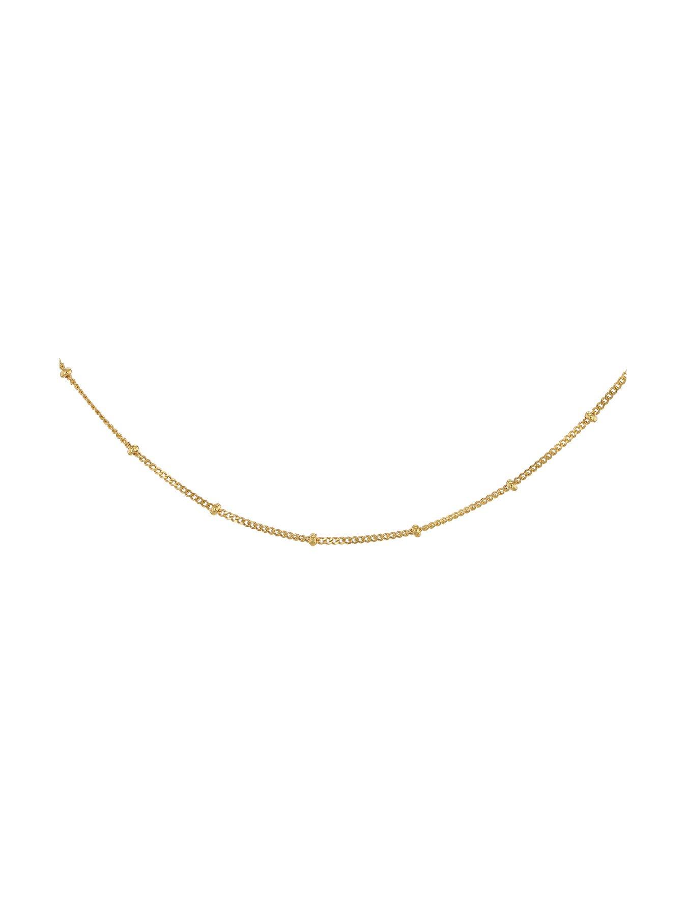 Product photograph of The Love Silver Collection Sterling Silver Yellow Gold Plated Satellite Chain from very.co.uk