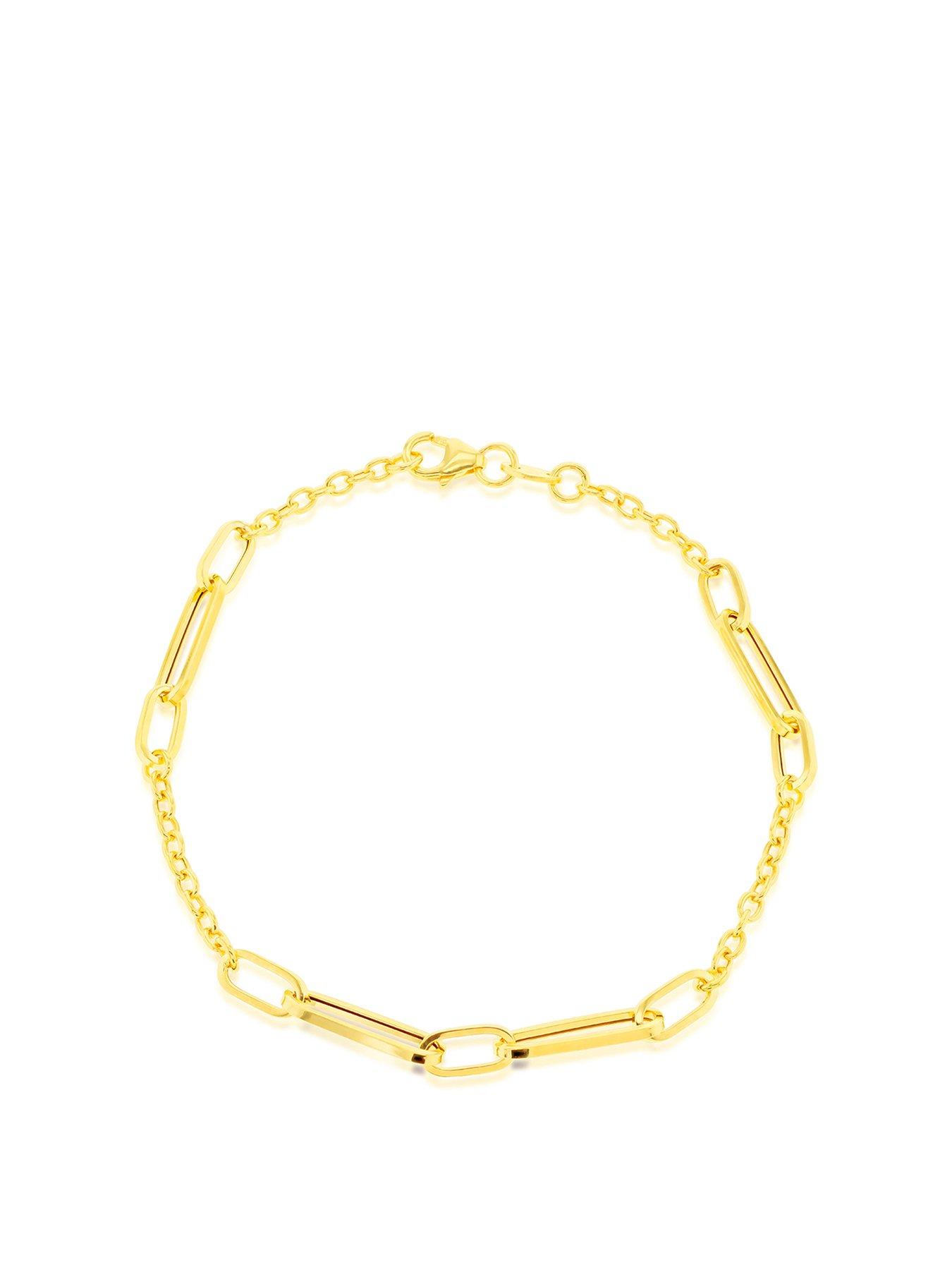 Product photograph of Love Gold 9ct Yellow Gold Paperlink Bracelet from very.co.uk