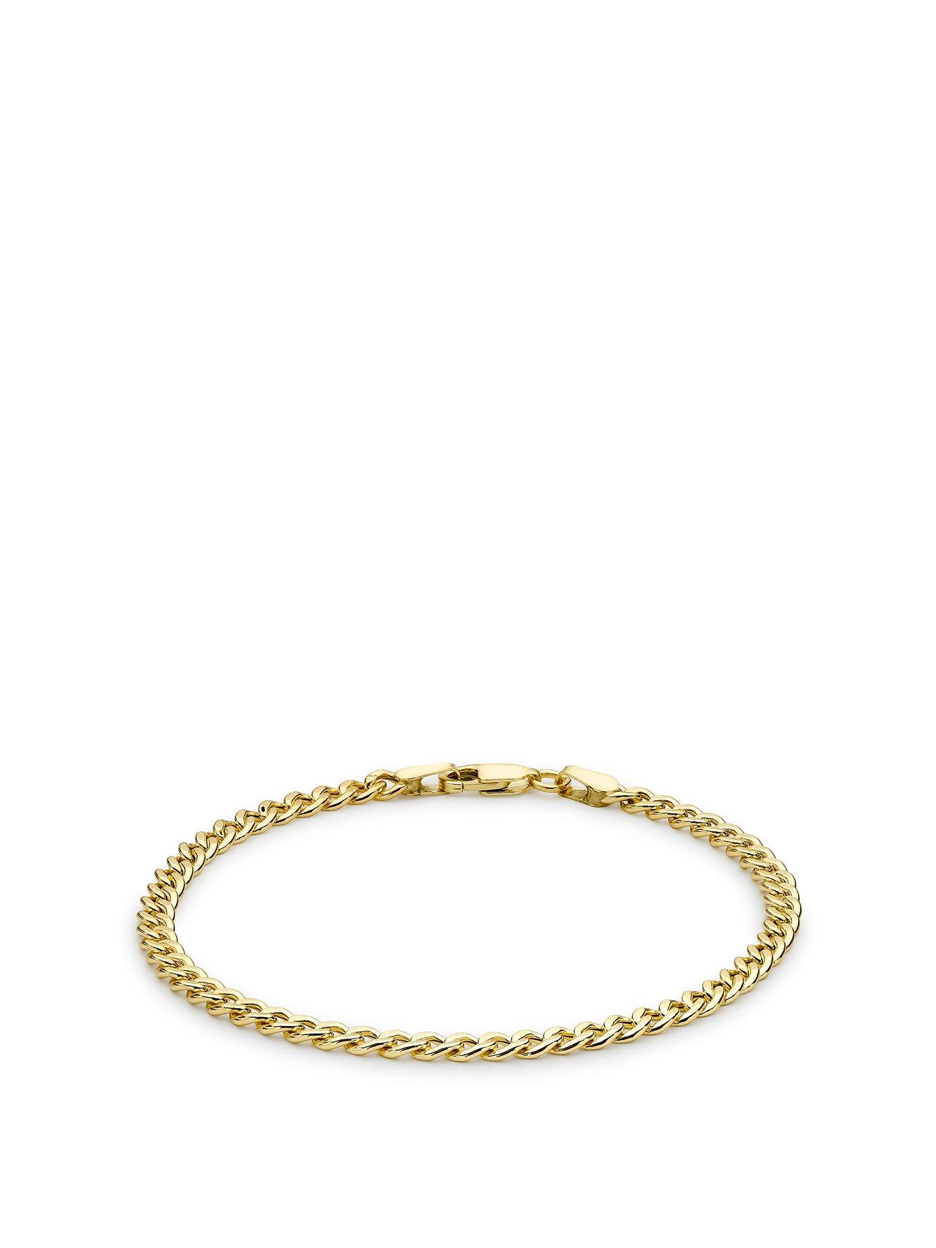 Product photograph of Love Gold 9ct Yellow Gold Hollow Curb Bracelet from very.co.uk