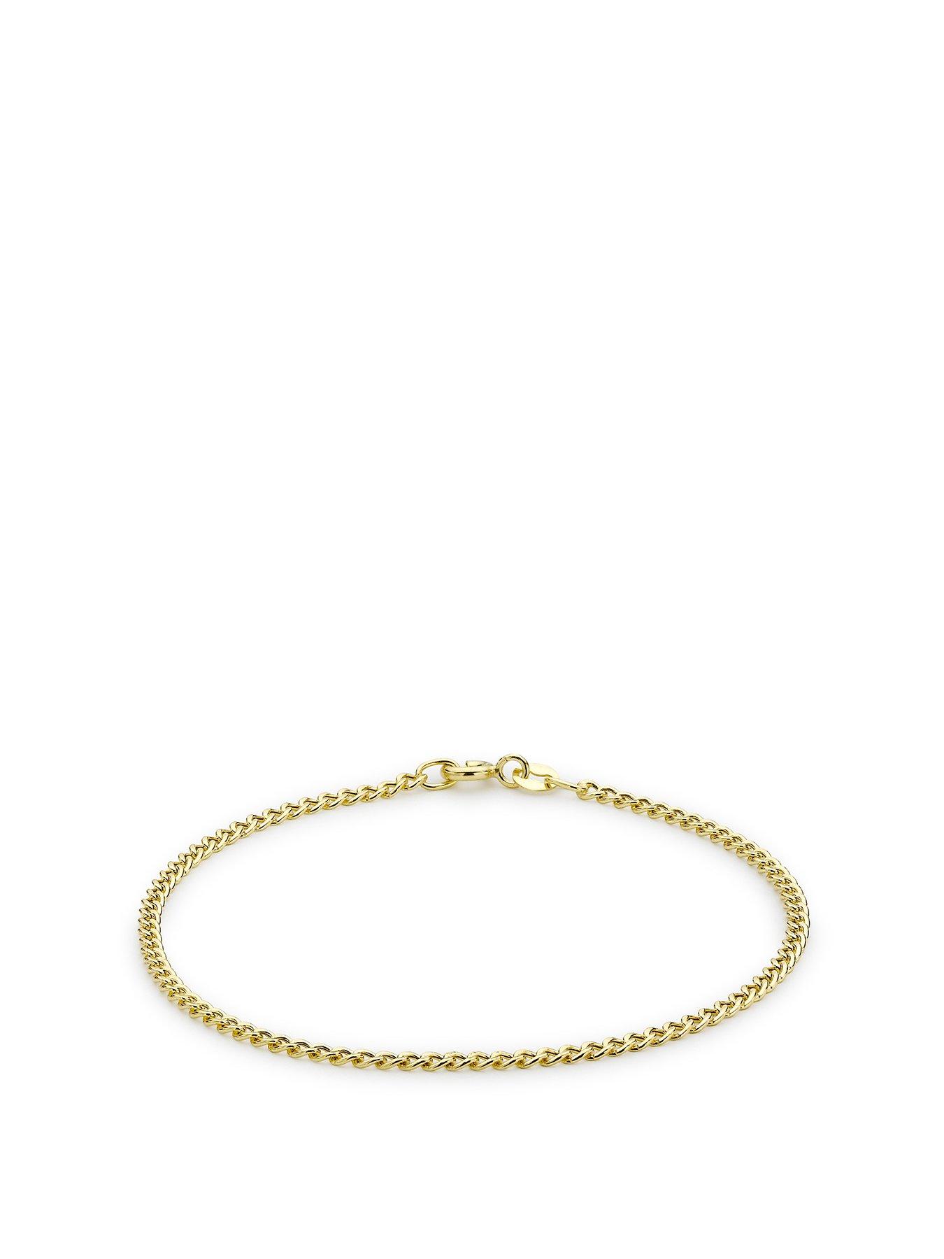 Product photograph of Love Gold 9ct Yellow Gold Curb Chain Bracelet from very.co.uk