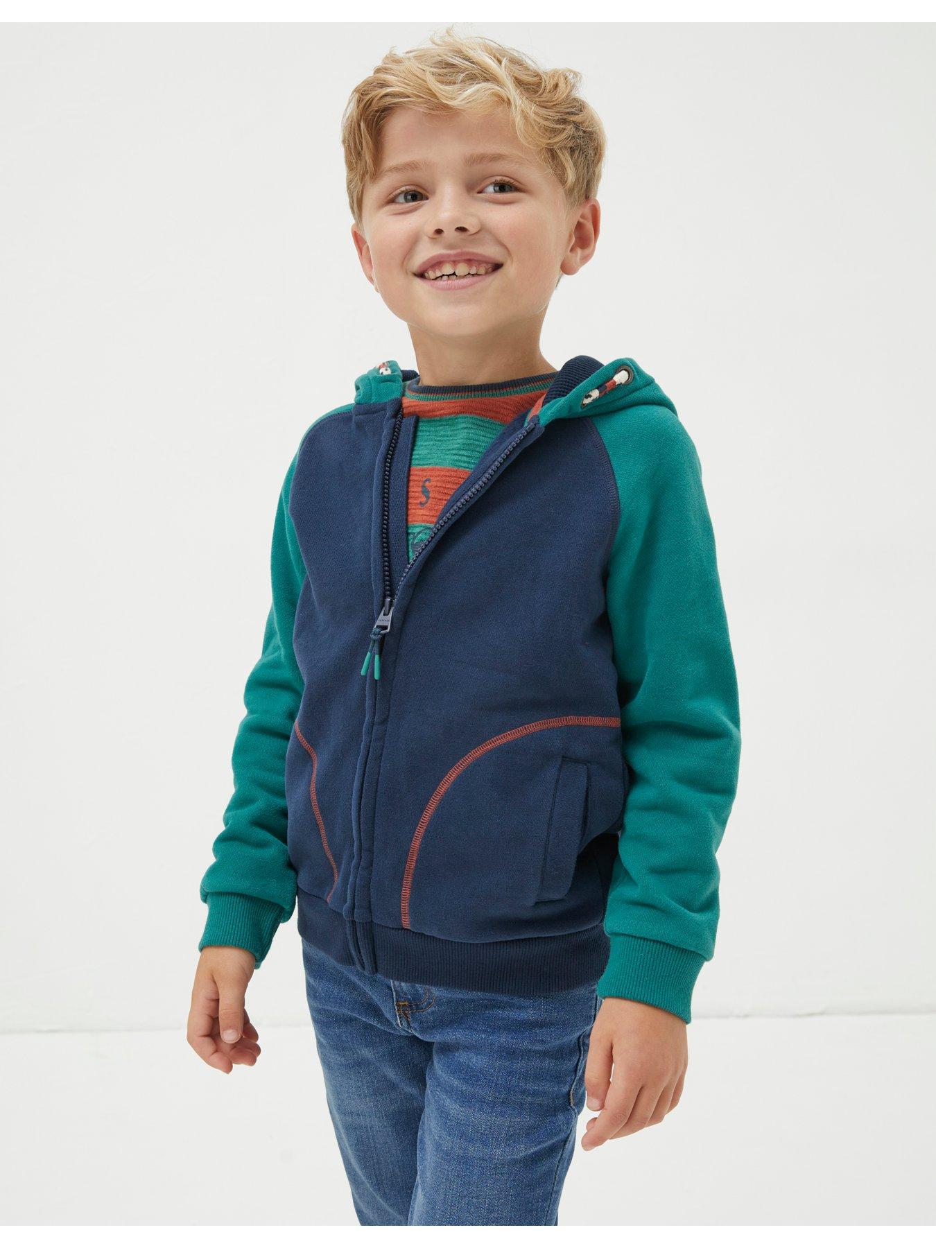 FatFace Boys Land Rover Zip Through Hoodie - Navy | Very.co.uk