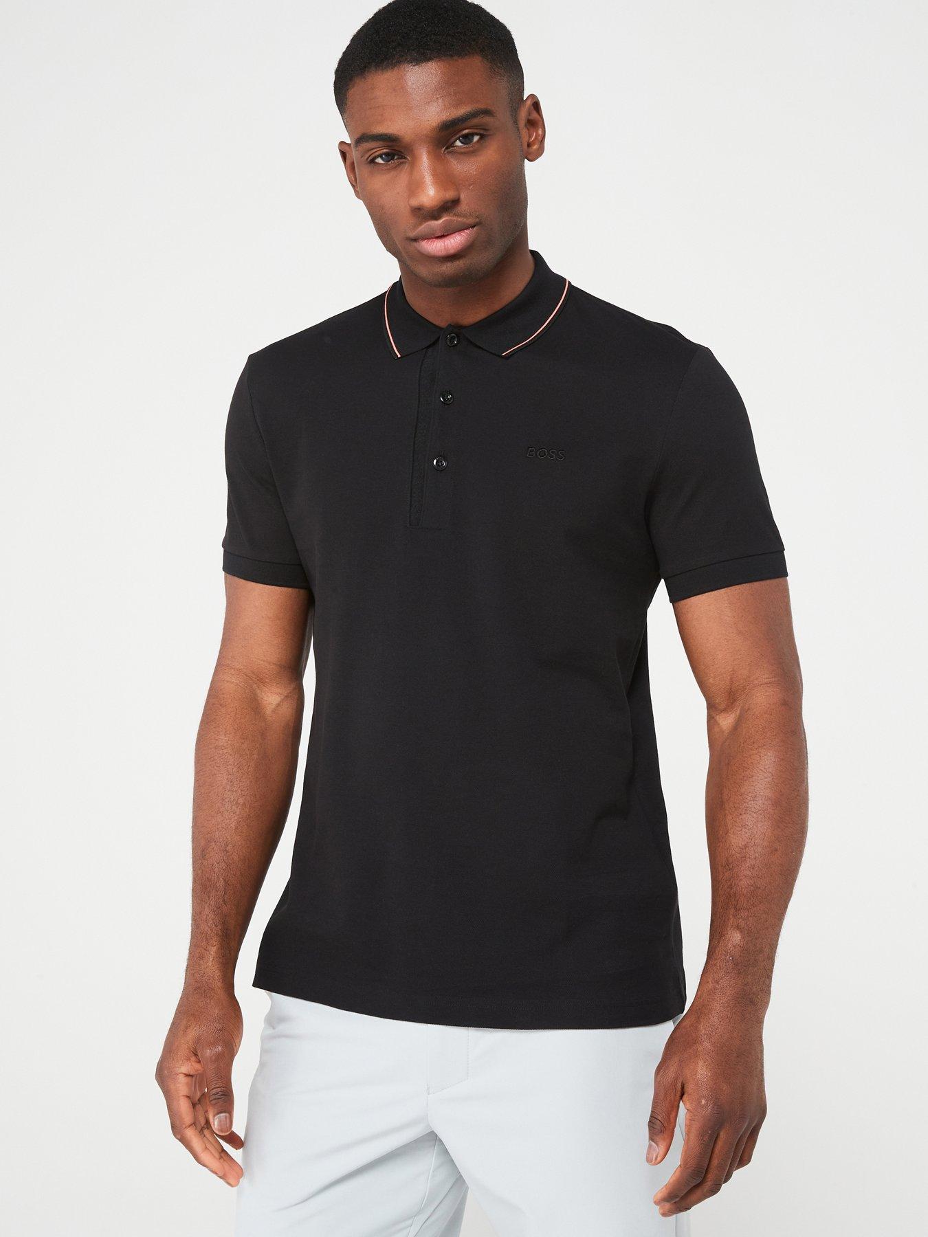 BOSS Paule 4 Short Sleeve Slim Fit Polo Shirt Black Very