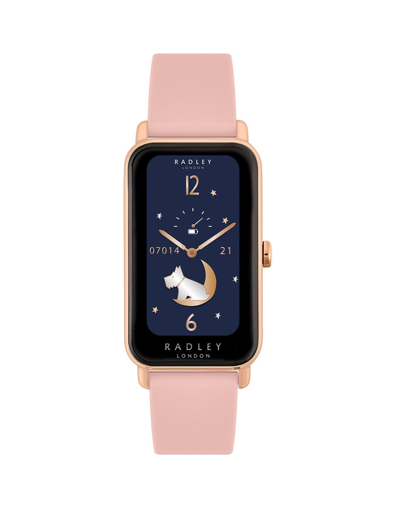 Product photograph of Radley Ladies Series 21 Smart Rose Gold Cobweb Lozenge Watch from very.co.uk