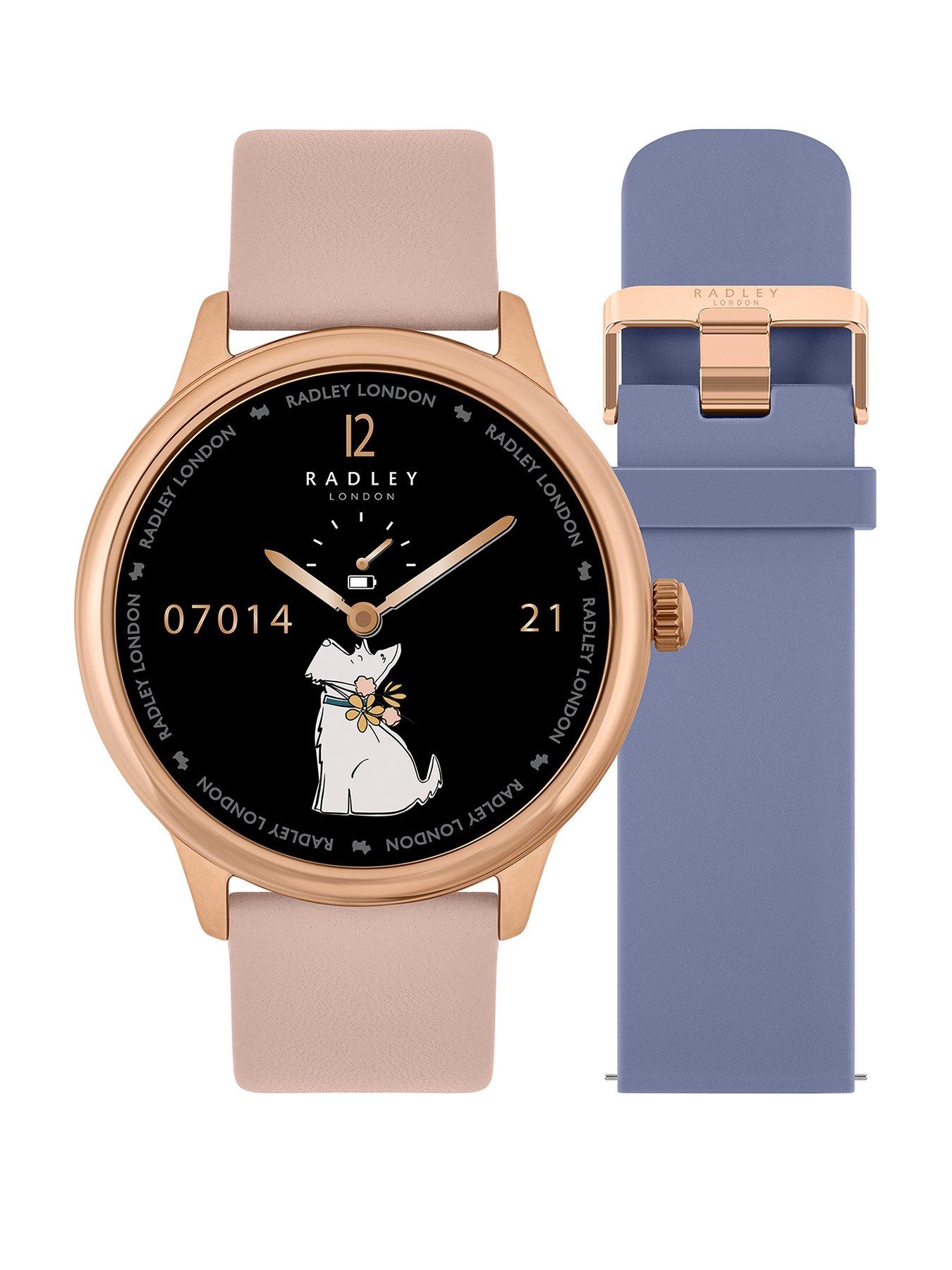 undefined Series 19 Smart Calling Watch with interchangeable Cobweb leather and Denim Silicone Straps