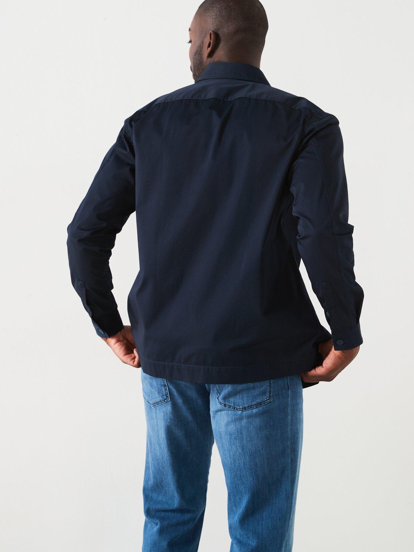 BOSS Cory Relaxed Fit Overshirt - Dark Blue | Very.co.uk