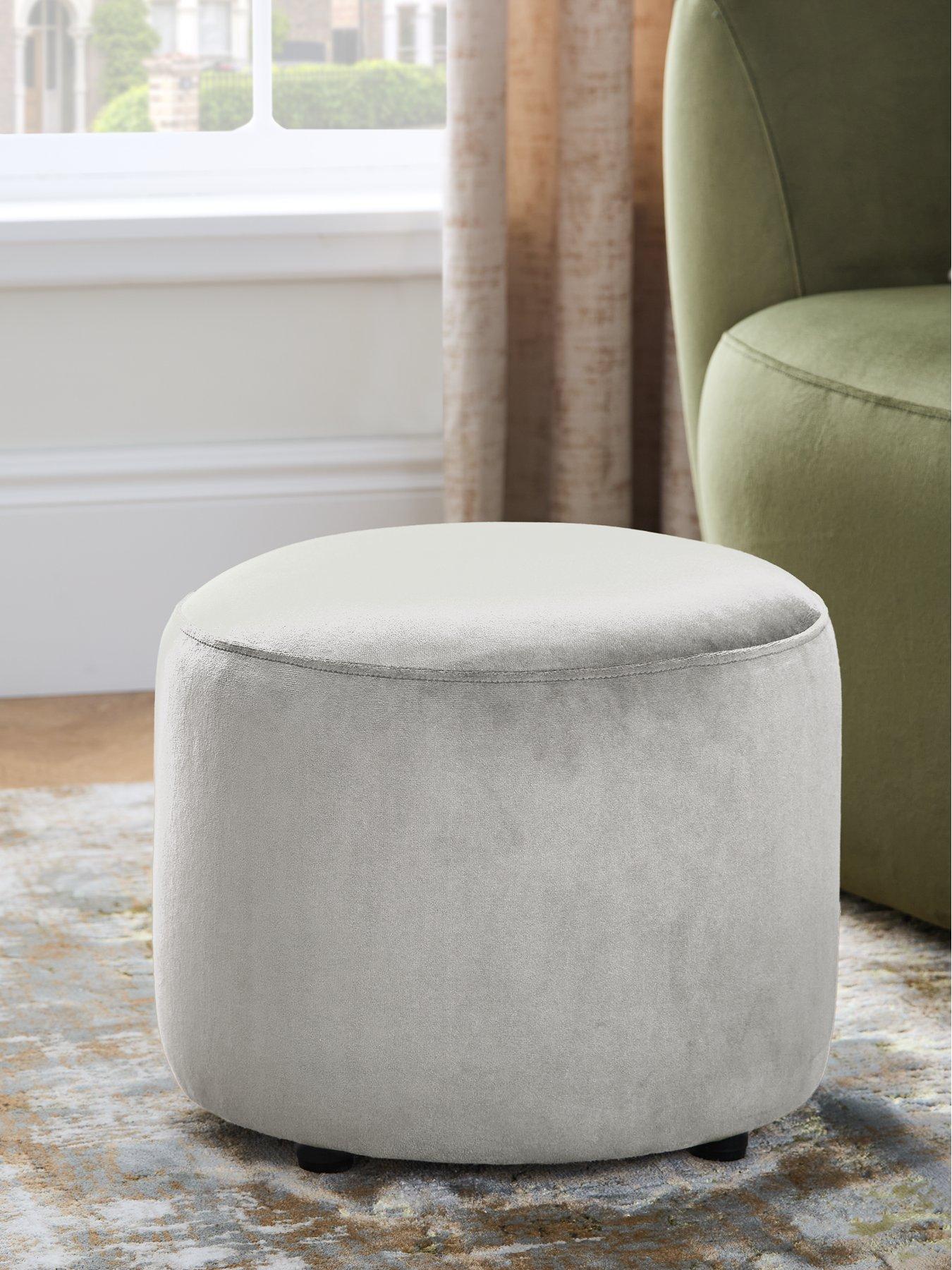 undefined Maison Velvet Accent Stool - Made to order in the UK